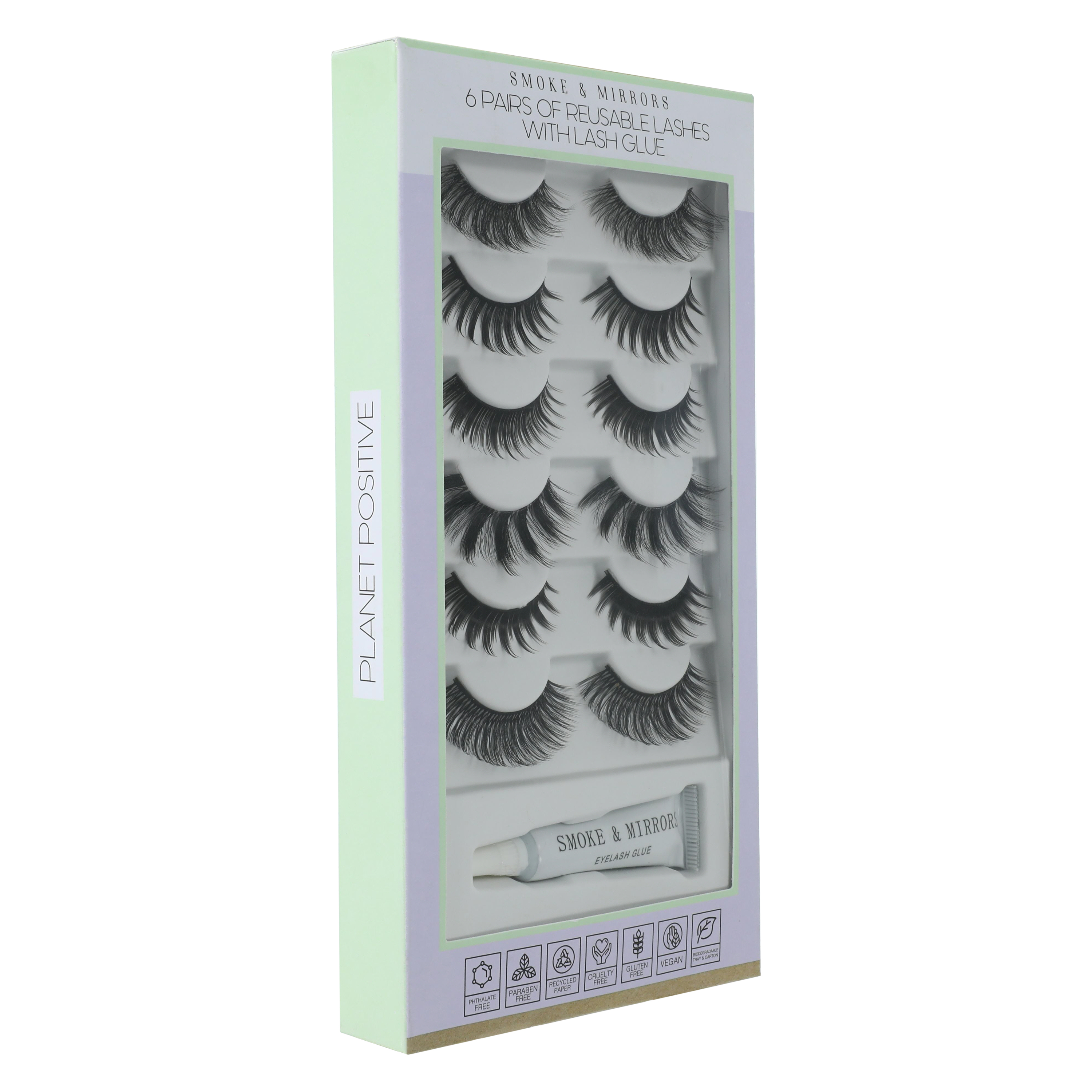 Reusable False Eyelashes With Lash Glue 6-Count