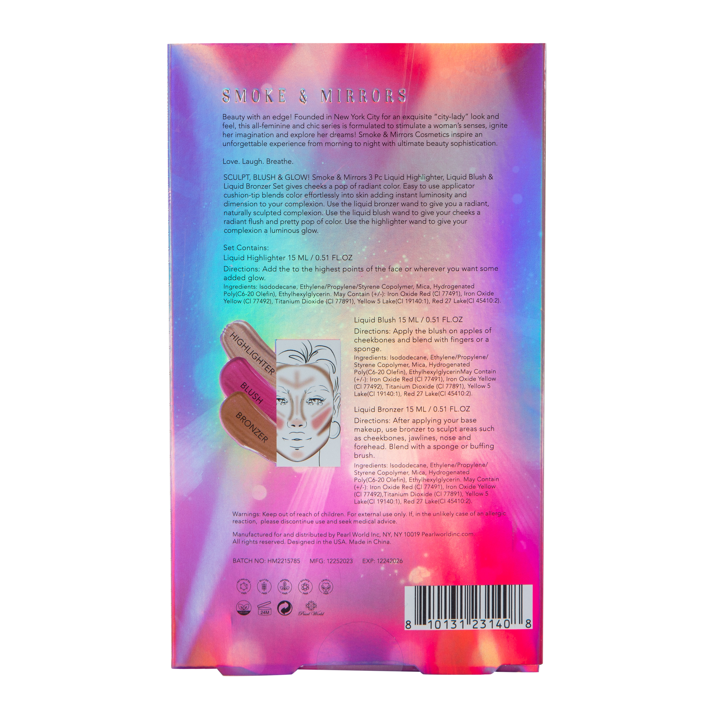 Liquid Face Makeup Set 3-Count