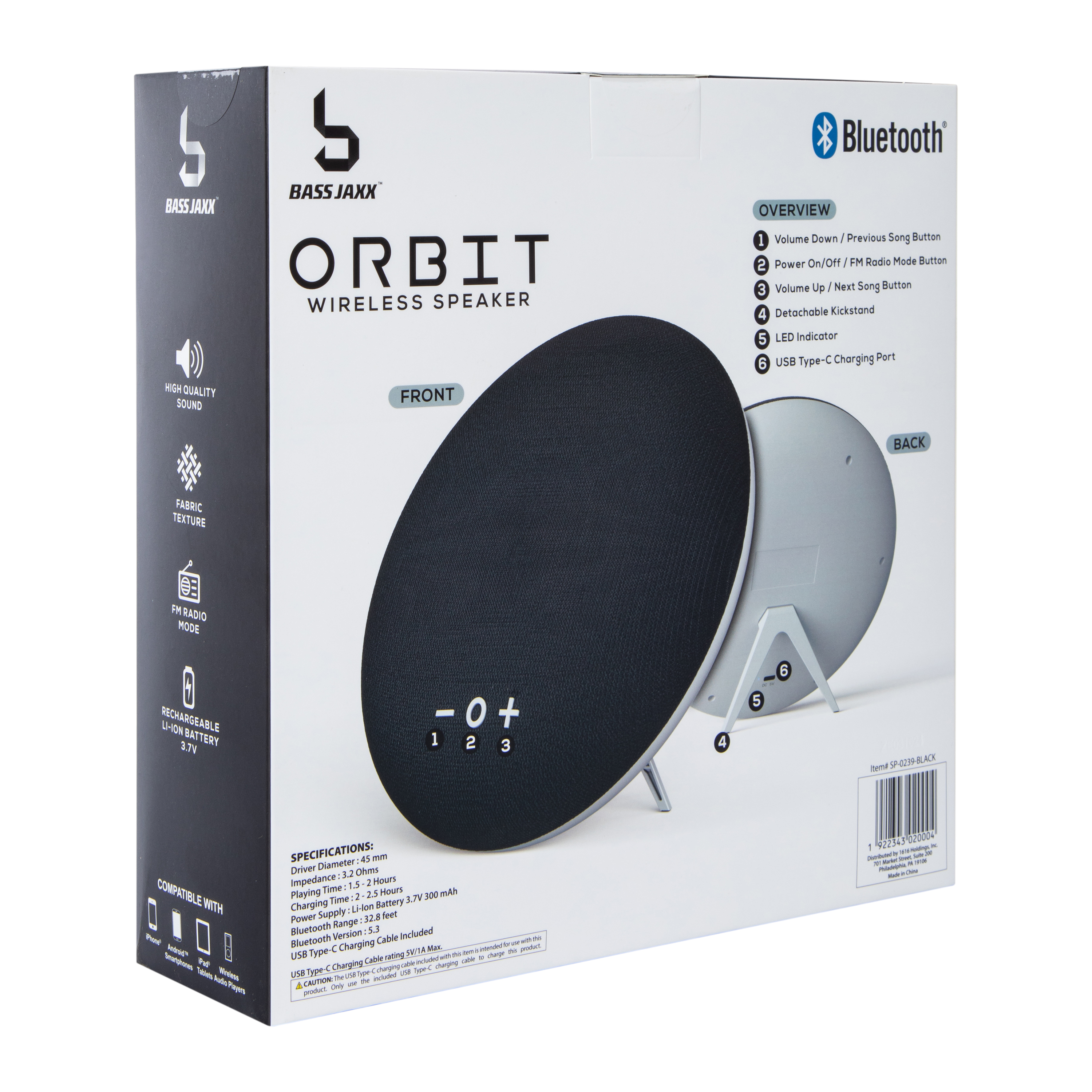 Orbit Wireless Speaker With St& 7.1in x 8.1in