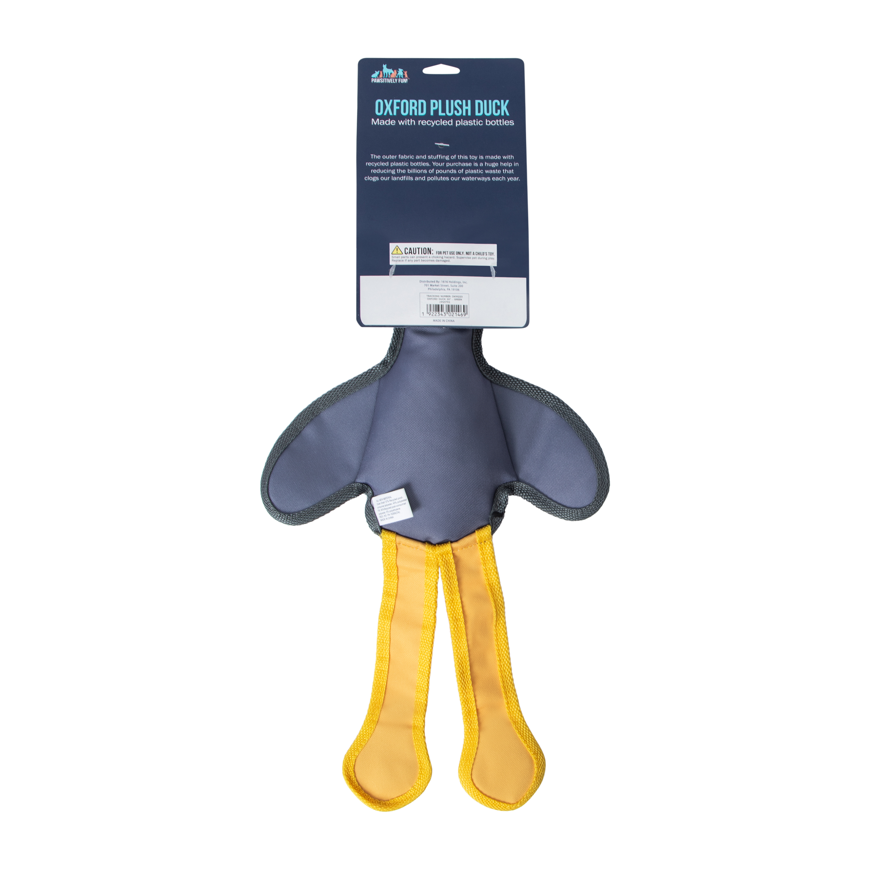 Pawsitively Fun! Oxford Plush Duck Pet Toy