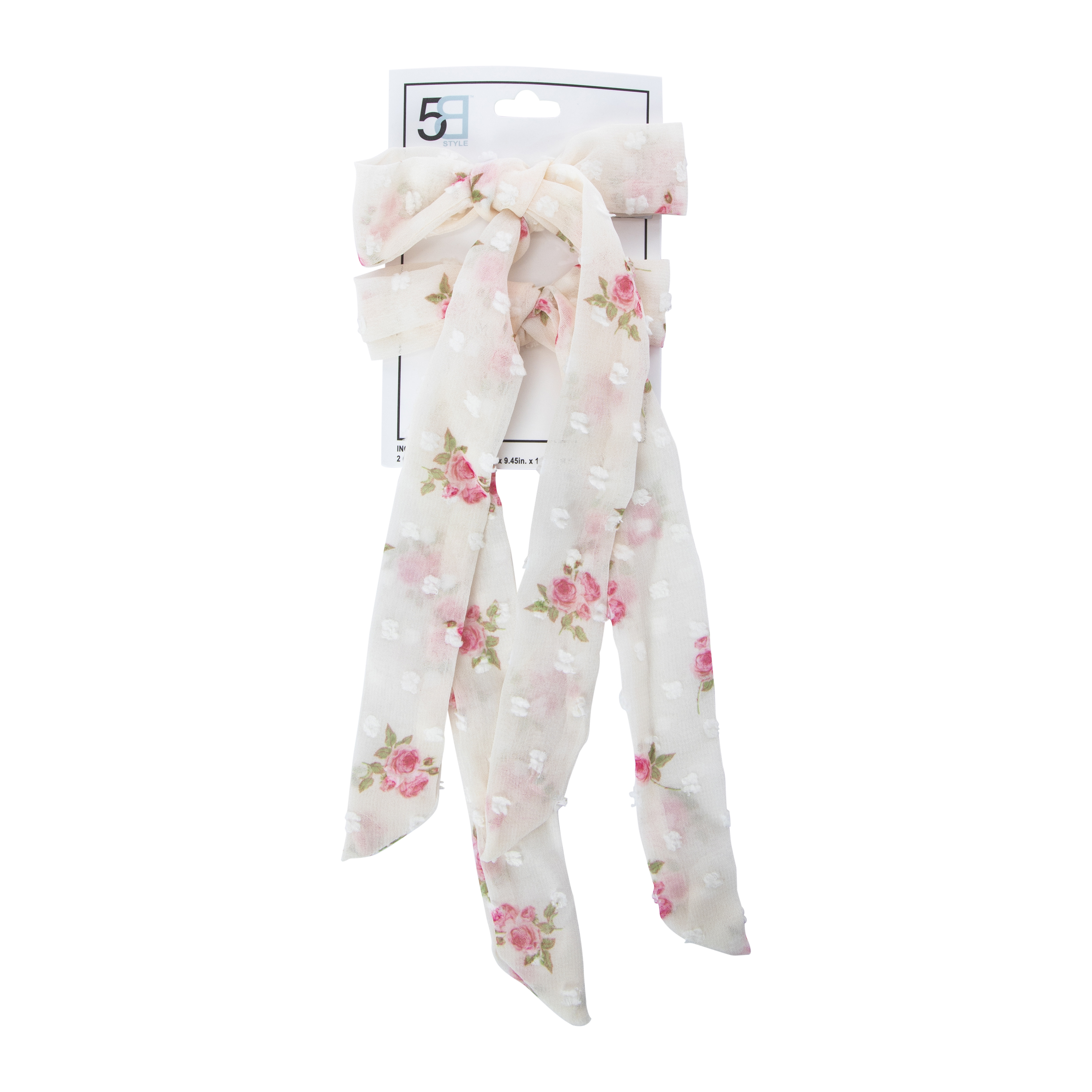 Clip-In Floral Hair Bows 2-Count