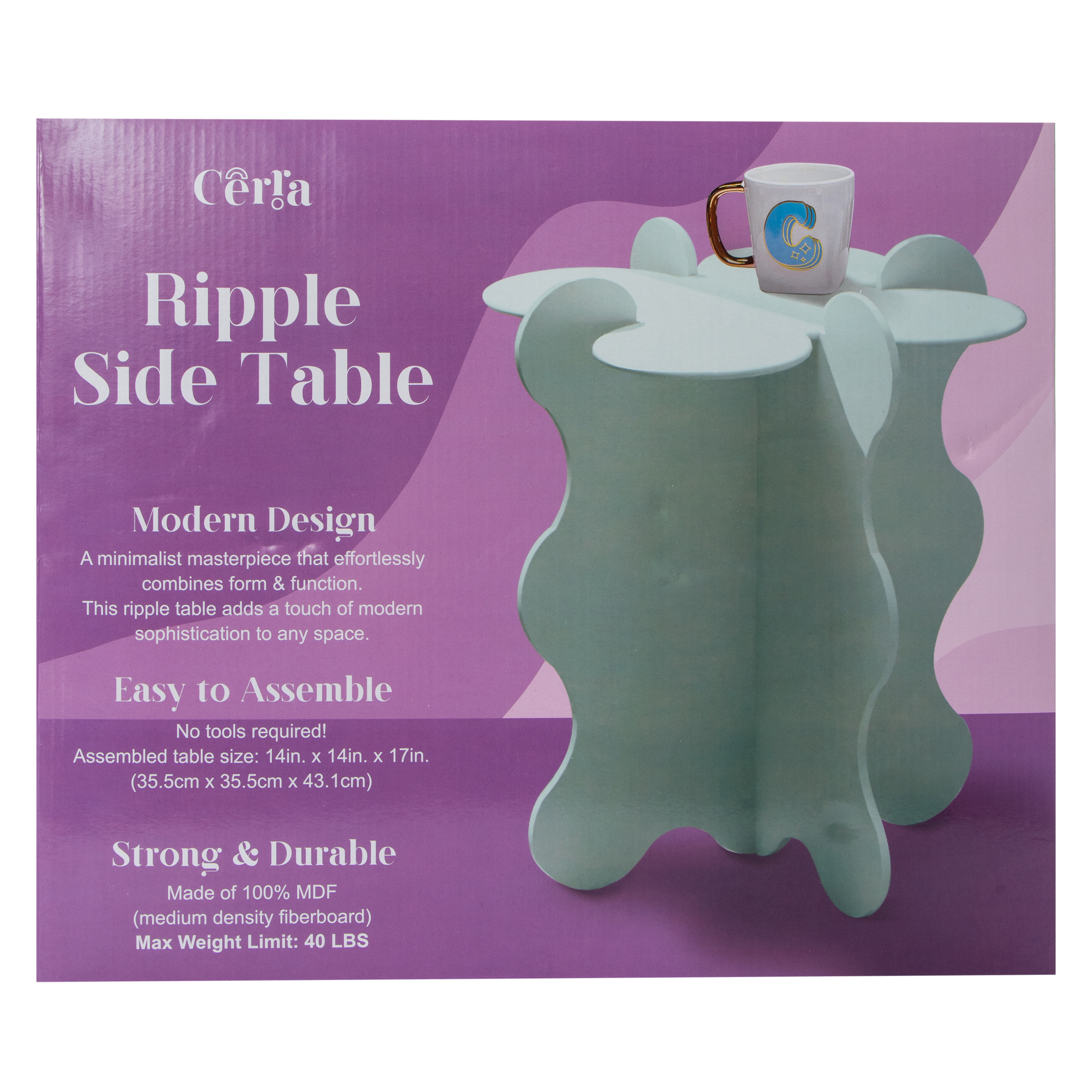 Ripple Side Table 14in x 17in