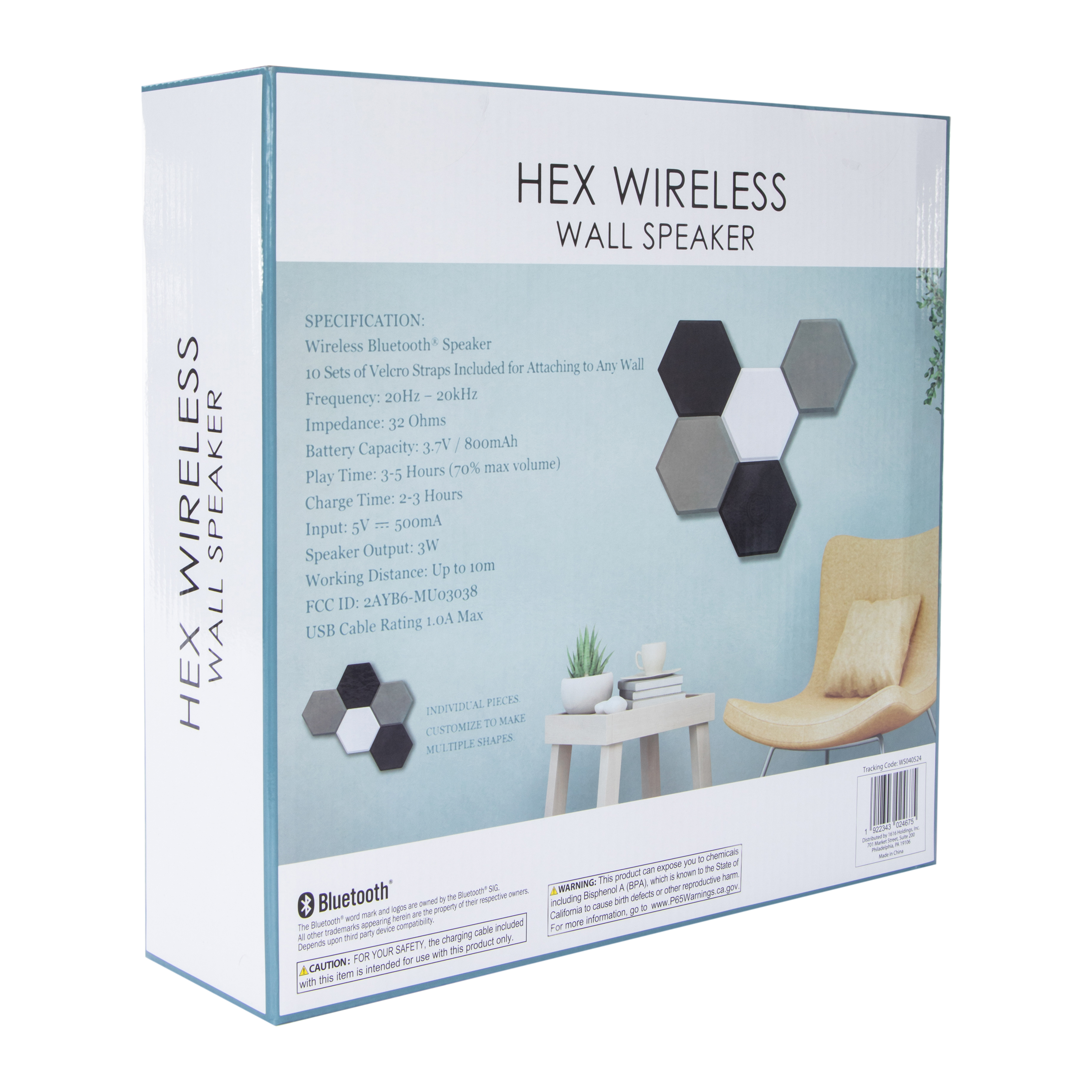 Hex Wireless Wall Art Speaker 5-Pack