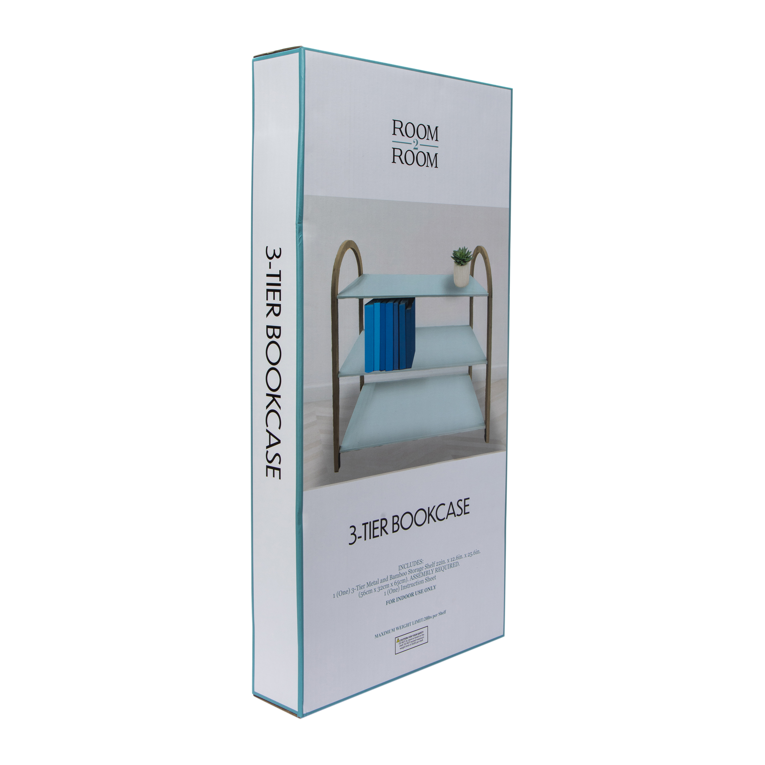 3-Tier Bookcase 25.6in x 22in