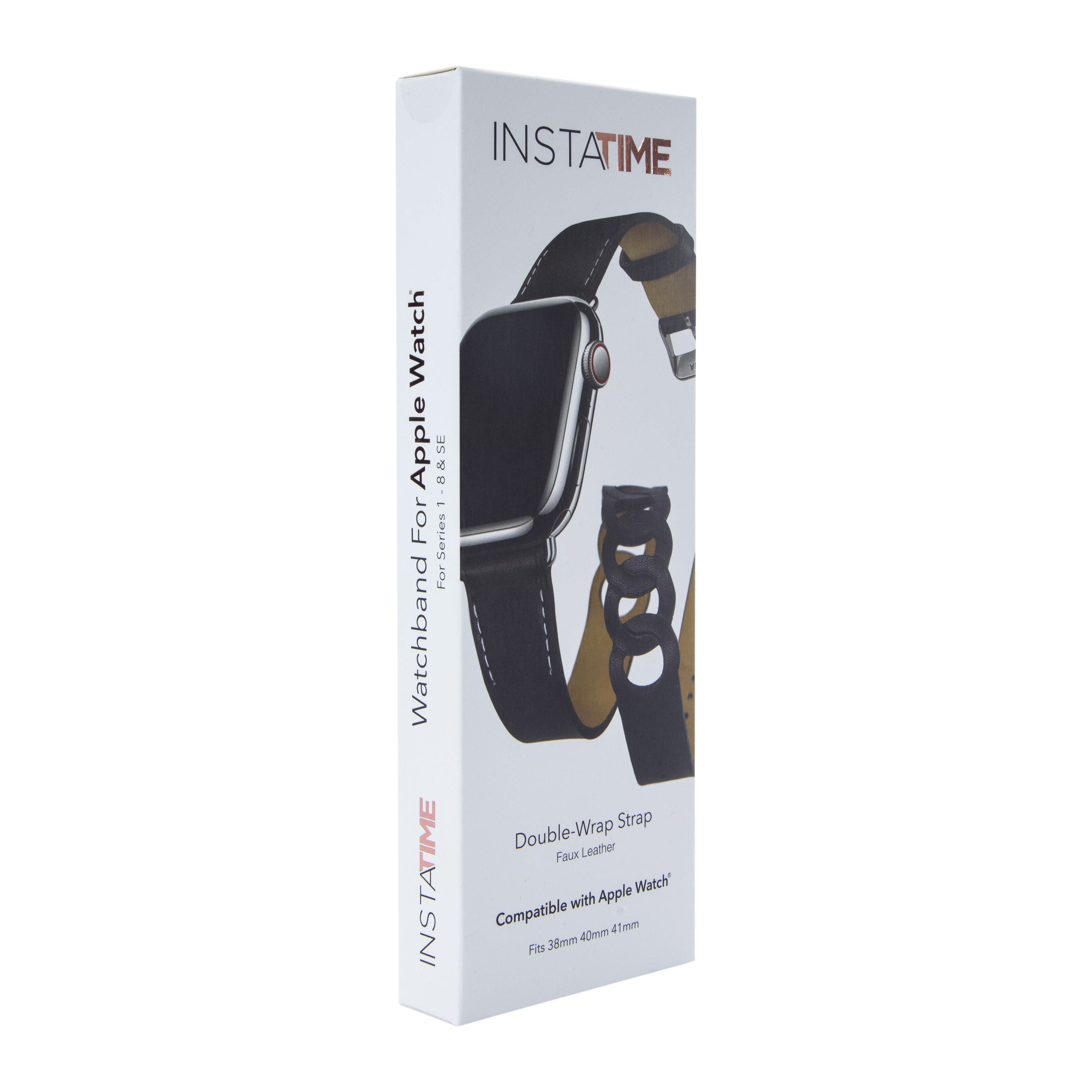 Faux Leather Double-Wrap Strap Watch Band For Apple Watch®