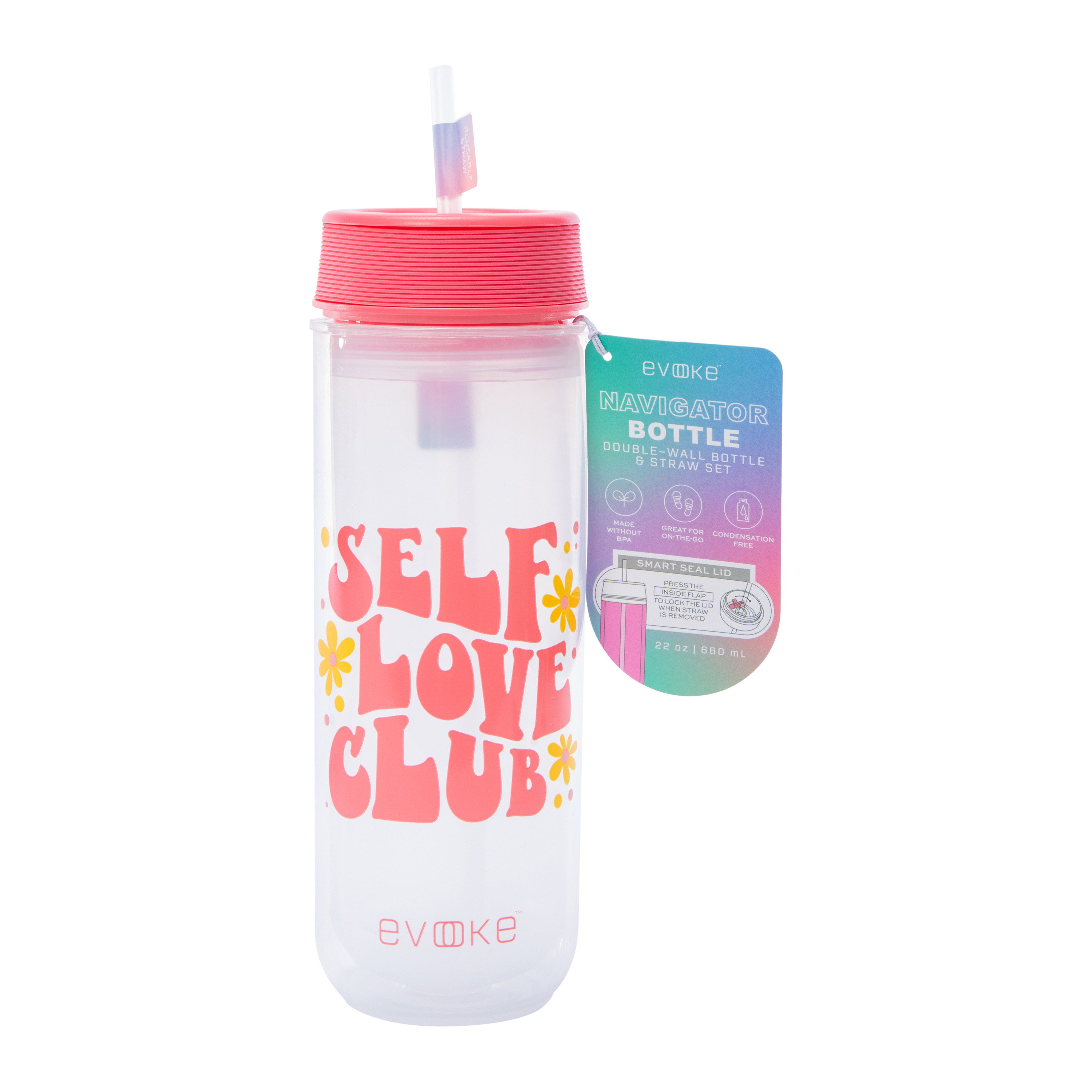 Evoke™ Navigator Double-Wall Water Bottle & Straw Set 22oz