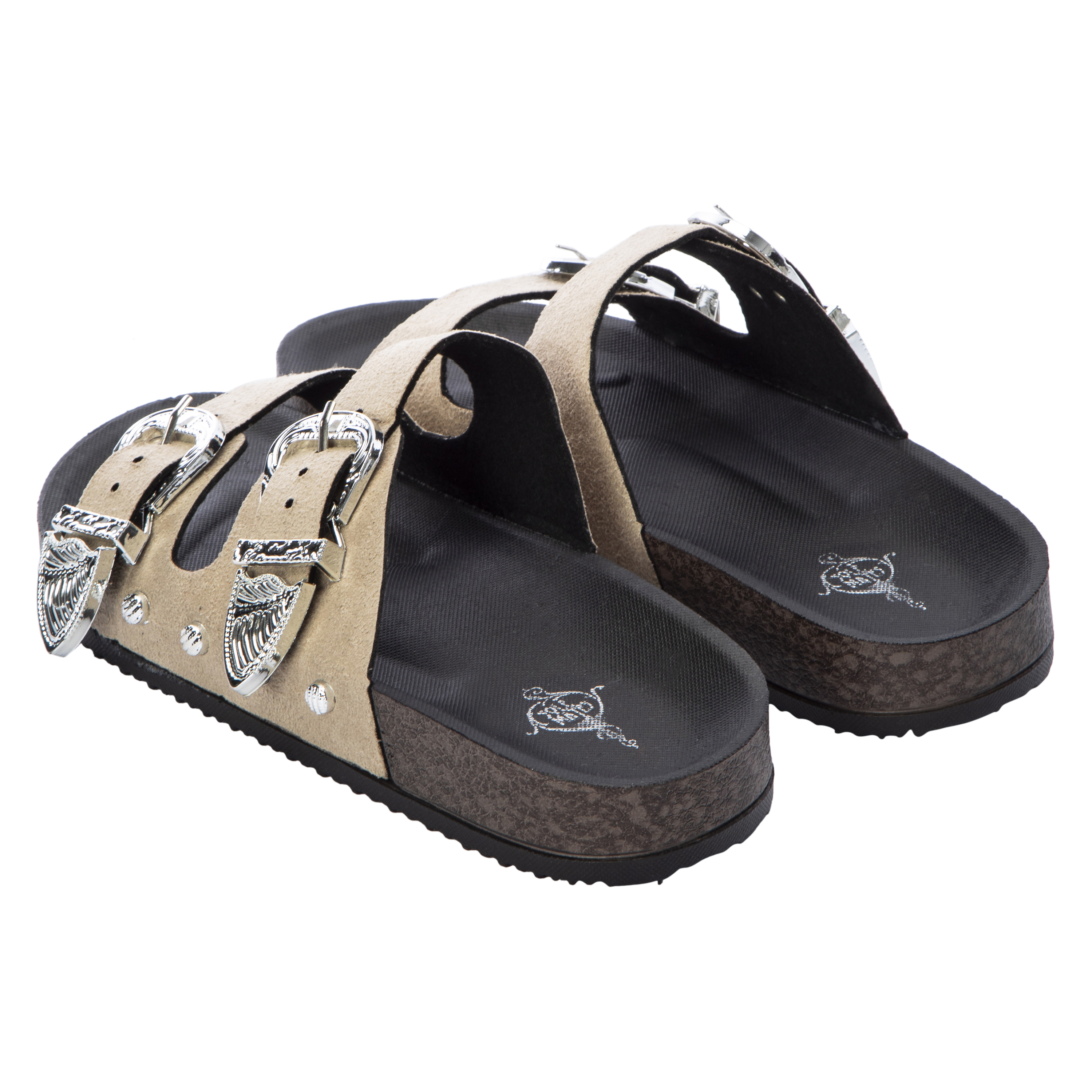 36サイズ　MEDI WESTERN BUCKLE SANDALS Ladies Western Double-Buckle Slide Sandals | Five Below