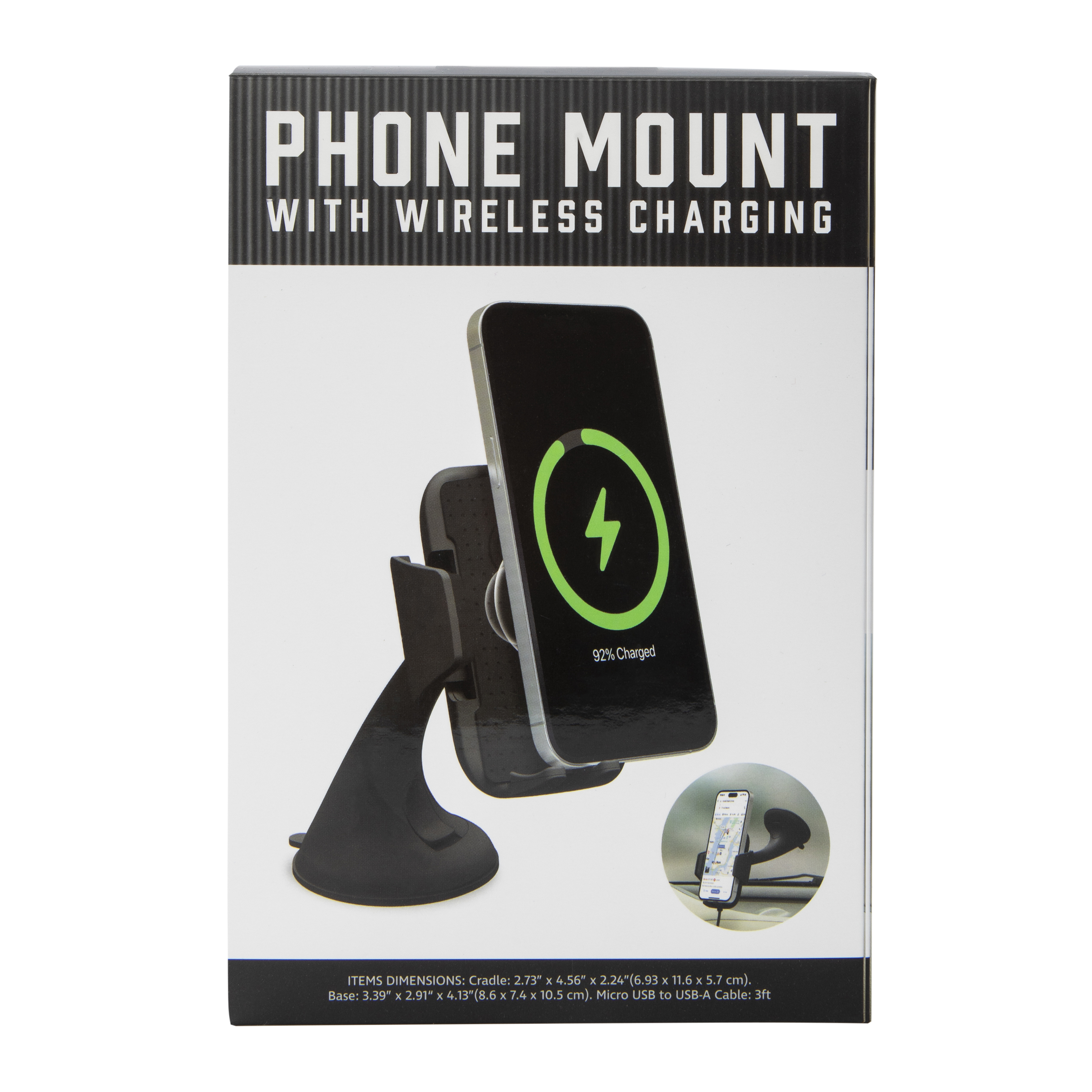 10W Auto Phone Mount With Wireless Charging