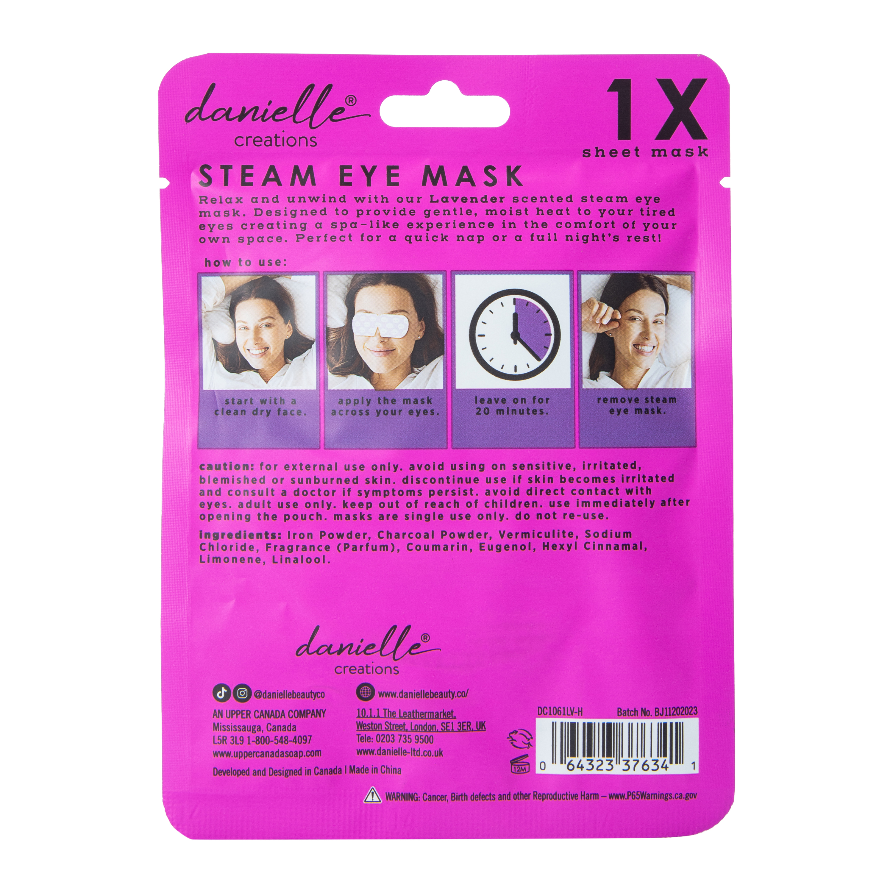 Danielle Creations® Self-Warming Steam Eye Mask 1-Count