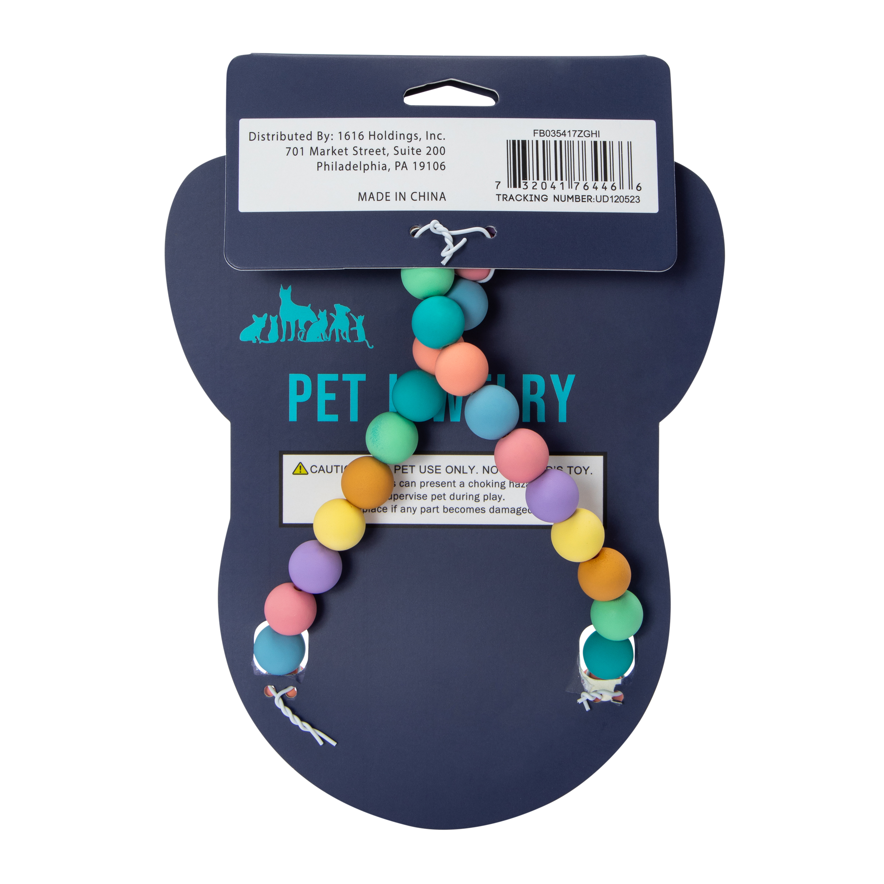 Rainbow Bead Pet Jewelry - Large