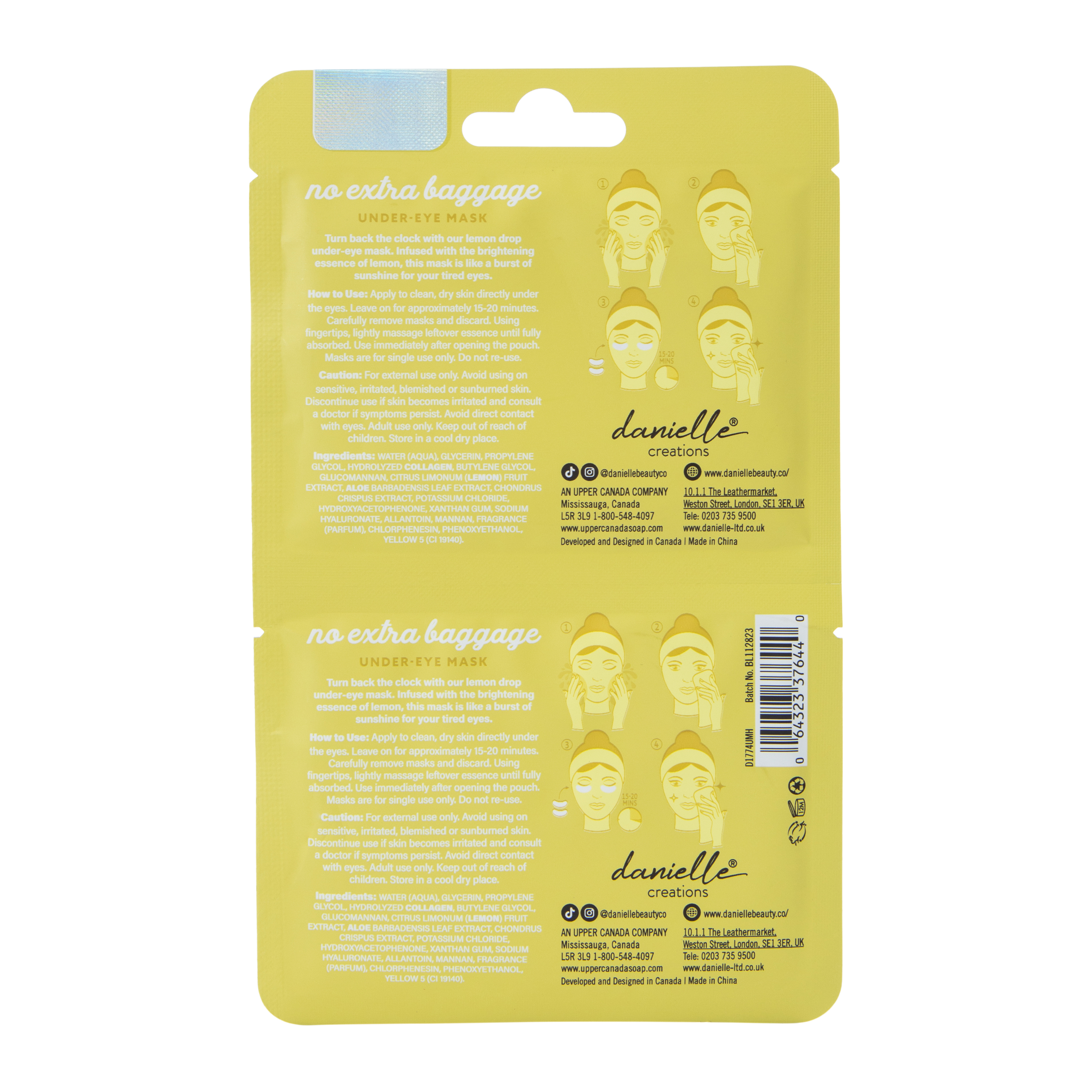 Danielle Creations® De-Puff & Brighten Under-Eye Mask 2-Count