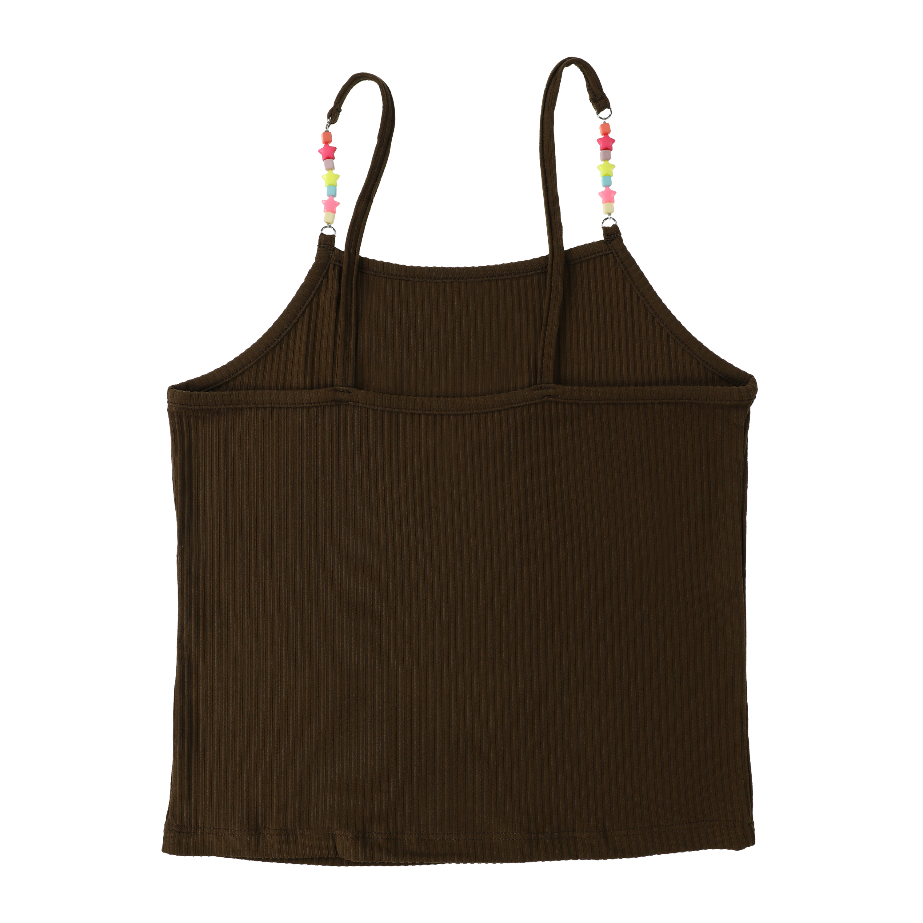 Beaded-Strap Ribbed Icon Tank Top