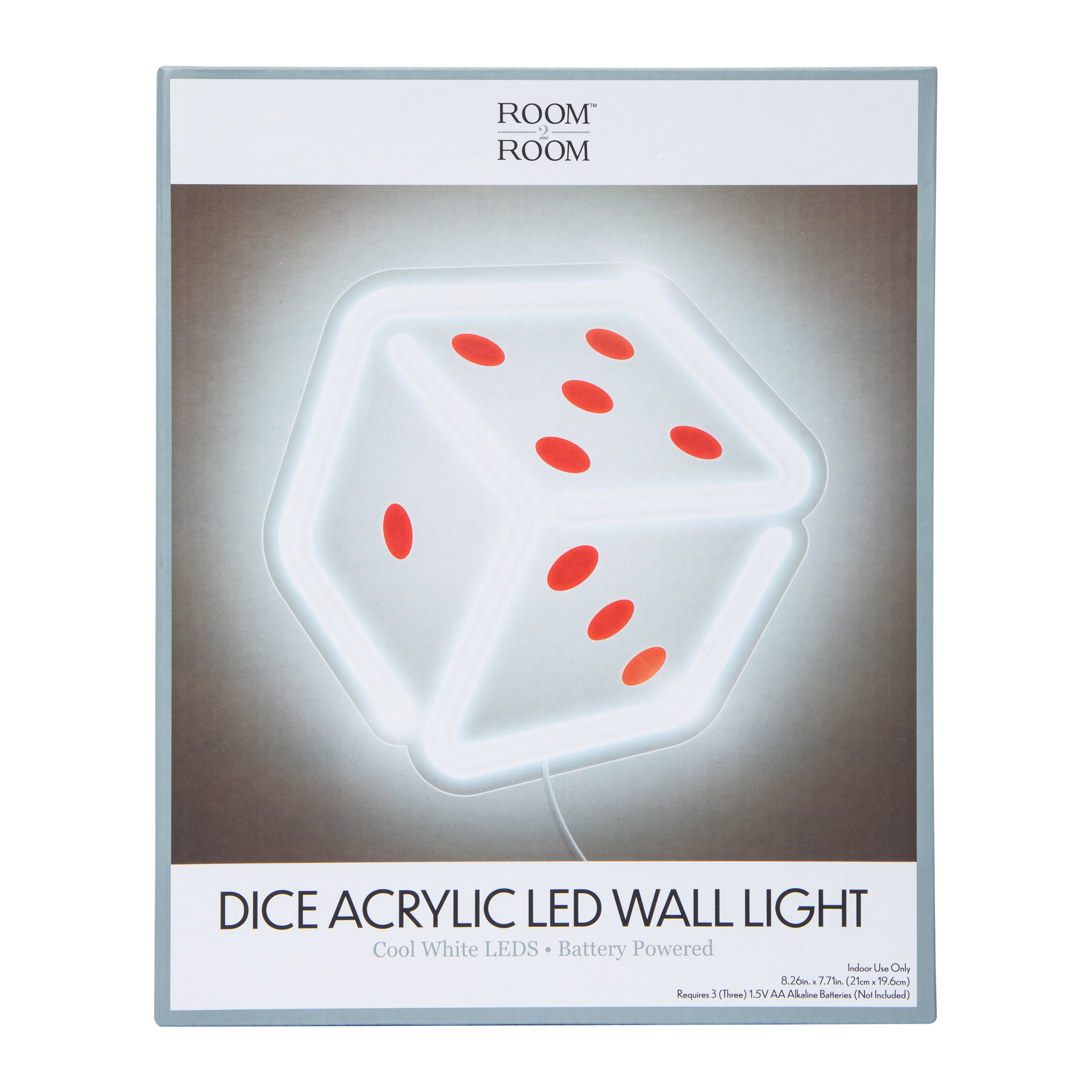 Dice Acrylic LED Wall Light 8.26in x 7.71in