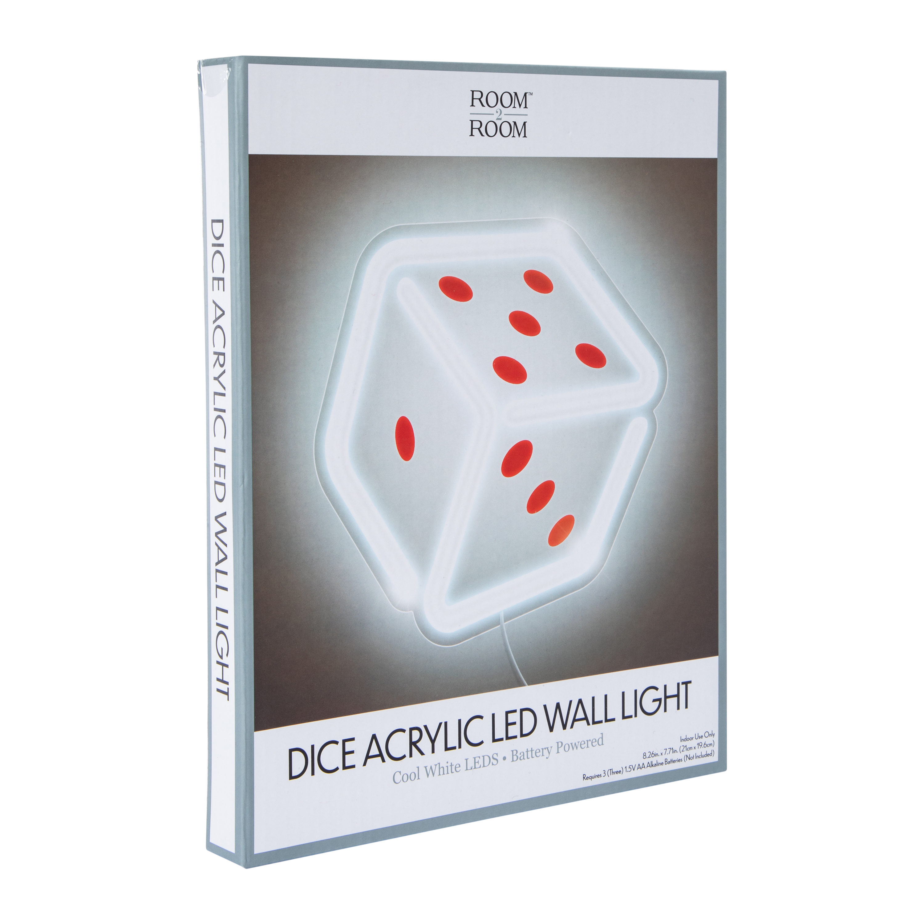 Dice Acrylic LED Wall Light 8.26in x 7.71in