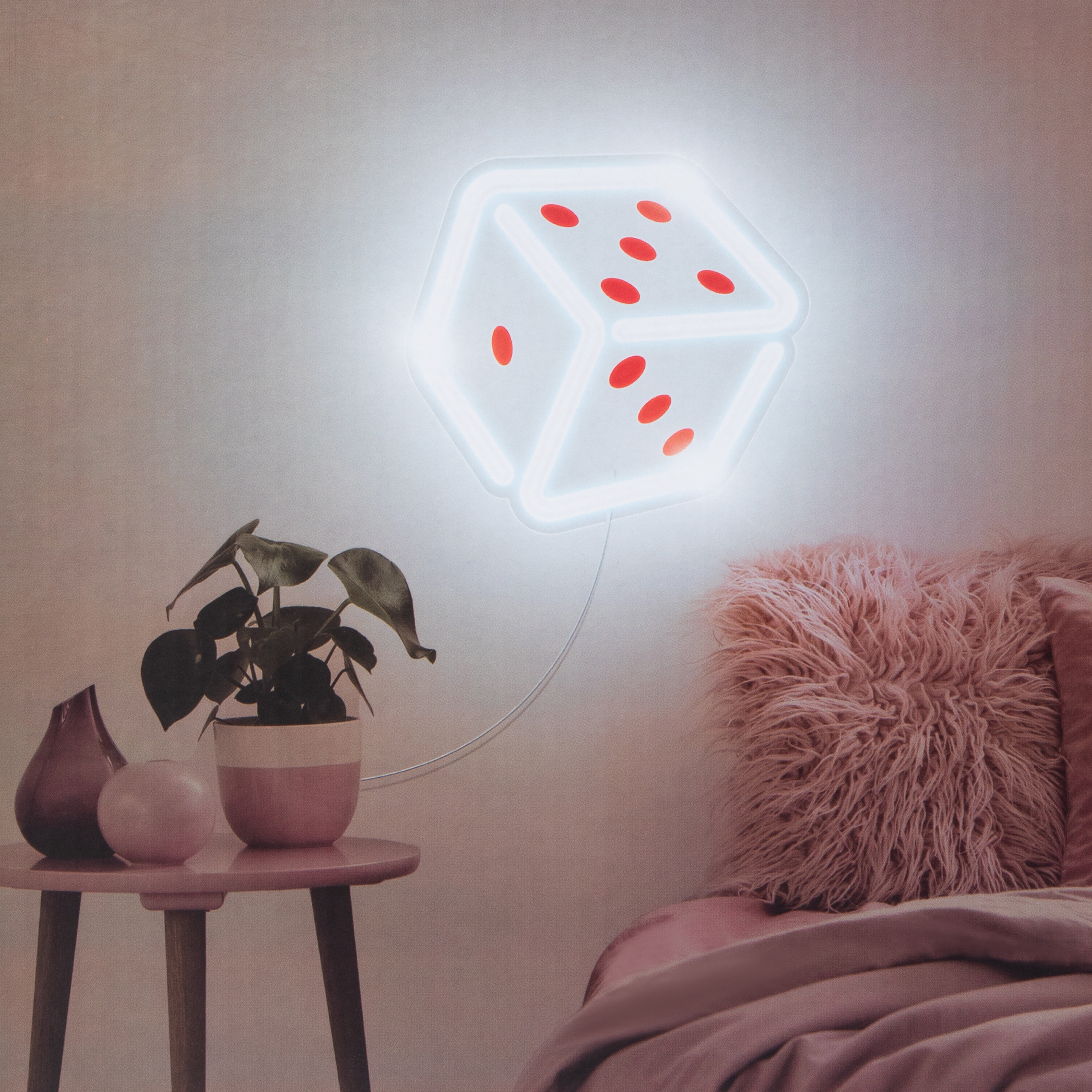 Dice Acrylic LED Wall Light 8.26in x 7.71in