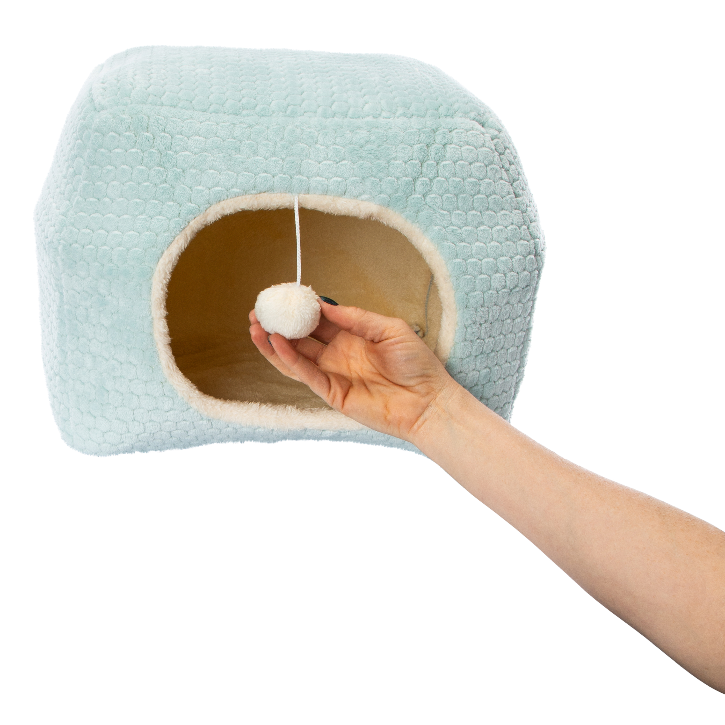 Cat Hut With Dangle Toy 16in x 14in