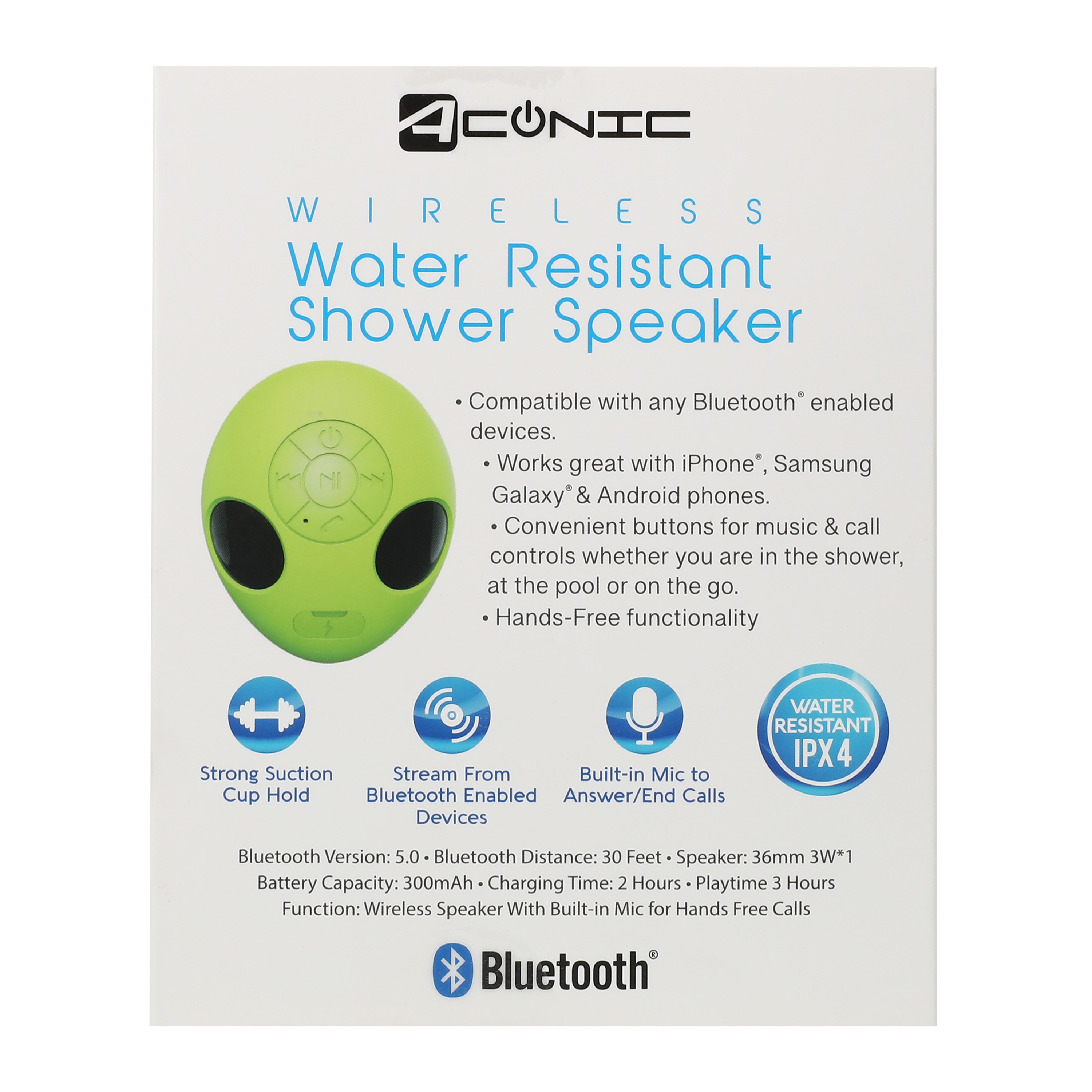 Novelty Wireless Water-Resistant Shower Speaker