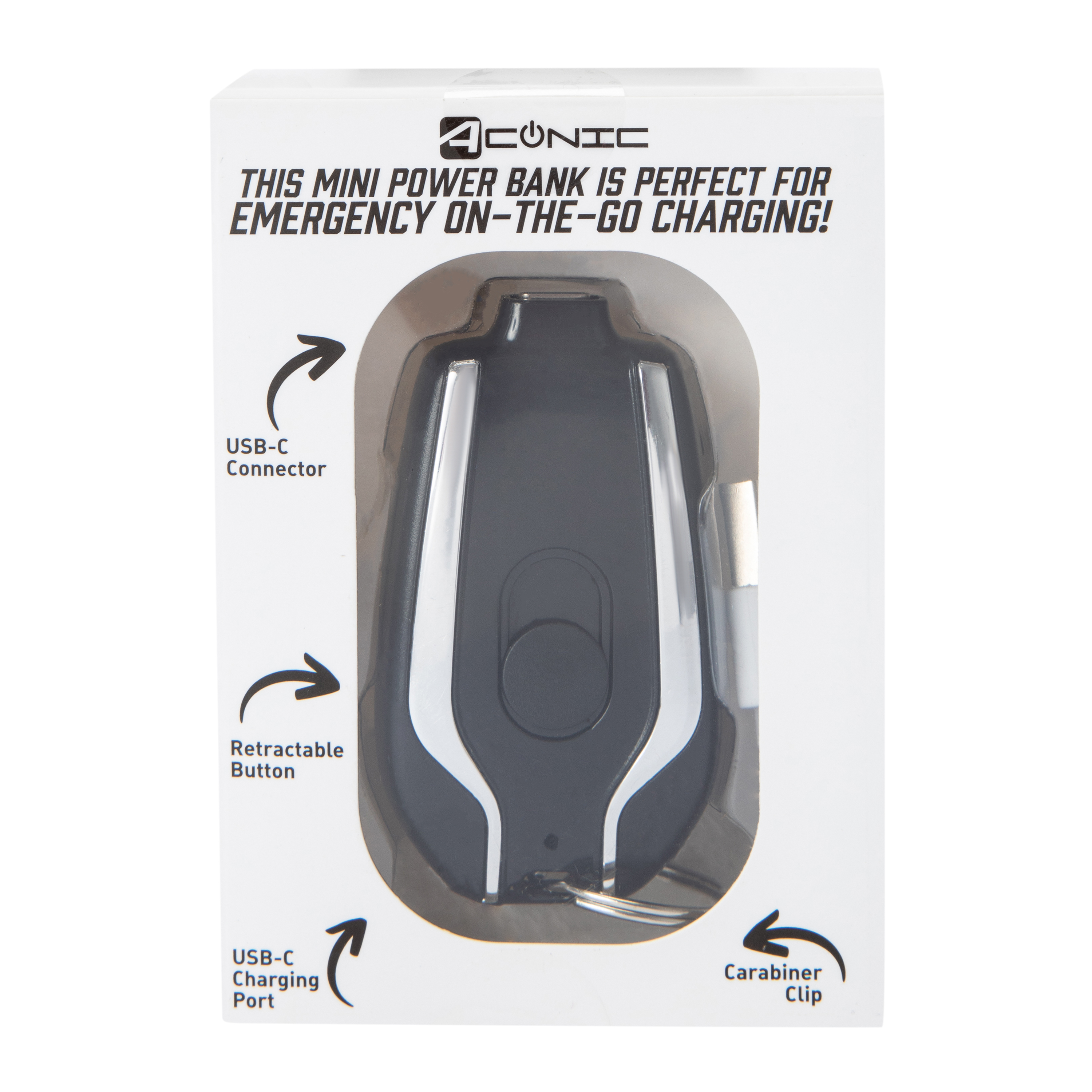 1,000mAh USB-C Rechargeable Keychain Charger