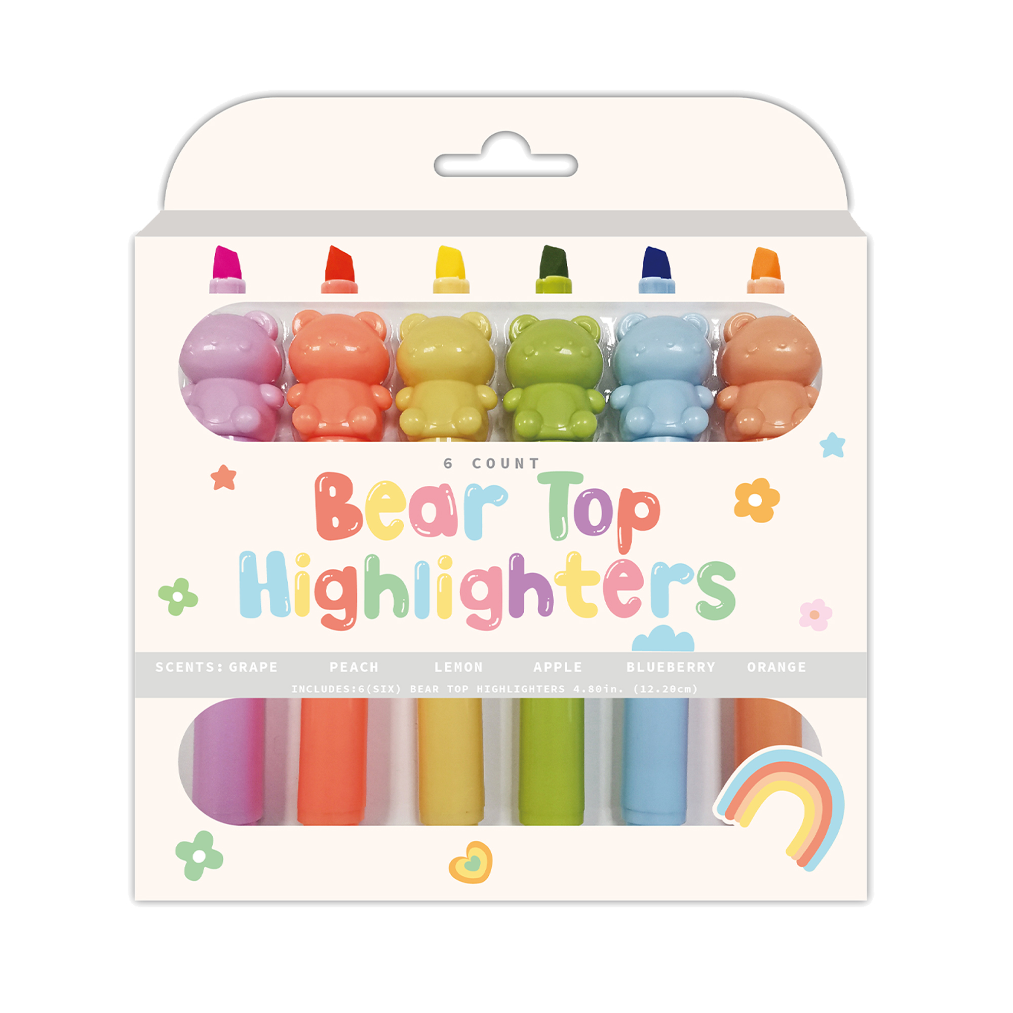 Bear Topper Highlighters 6-Count