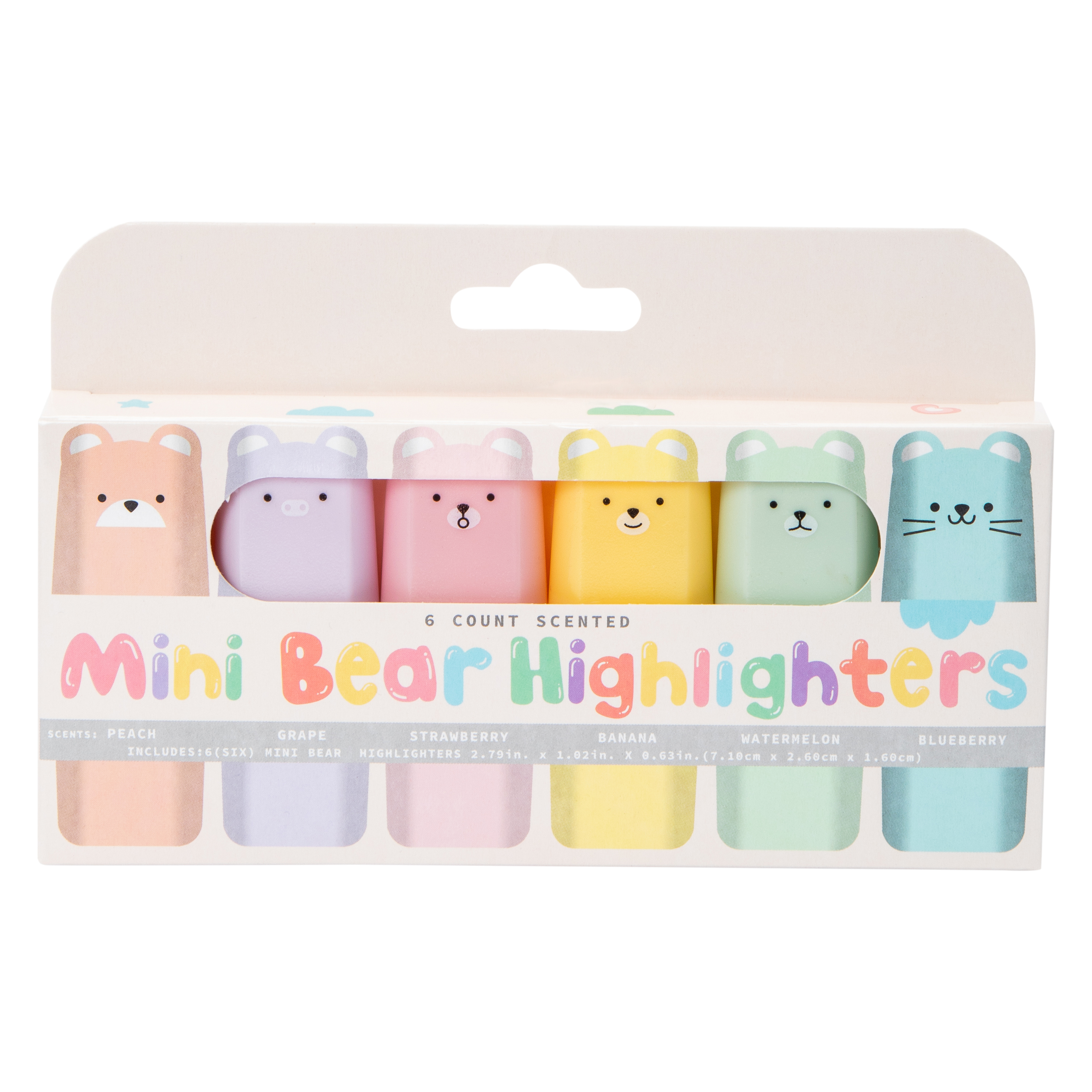 Bear Topper Highlighters 6-Count