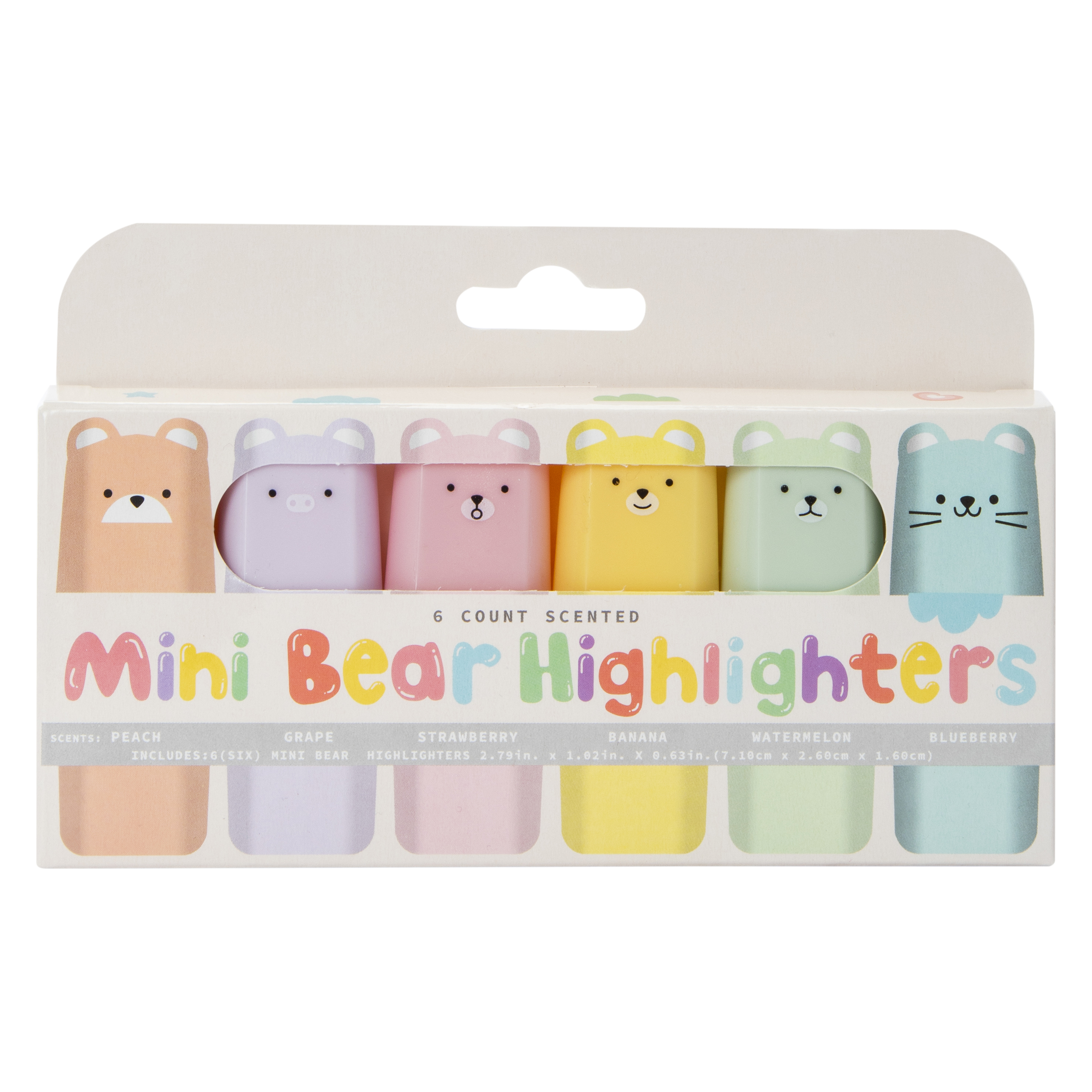 Scented Mini Bear Highlighters 6-Count