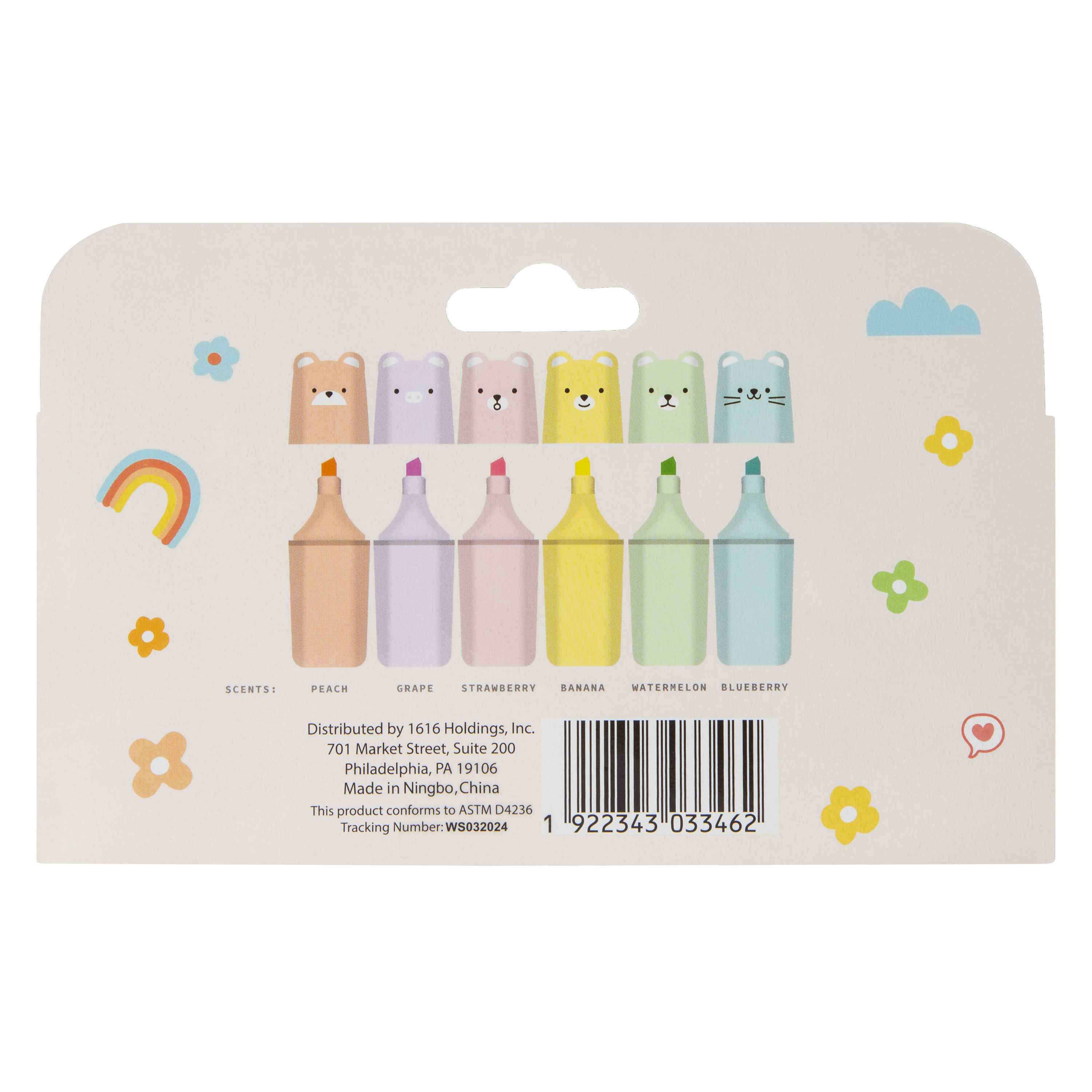 Scented Mini Bear Highlighters 6-Count