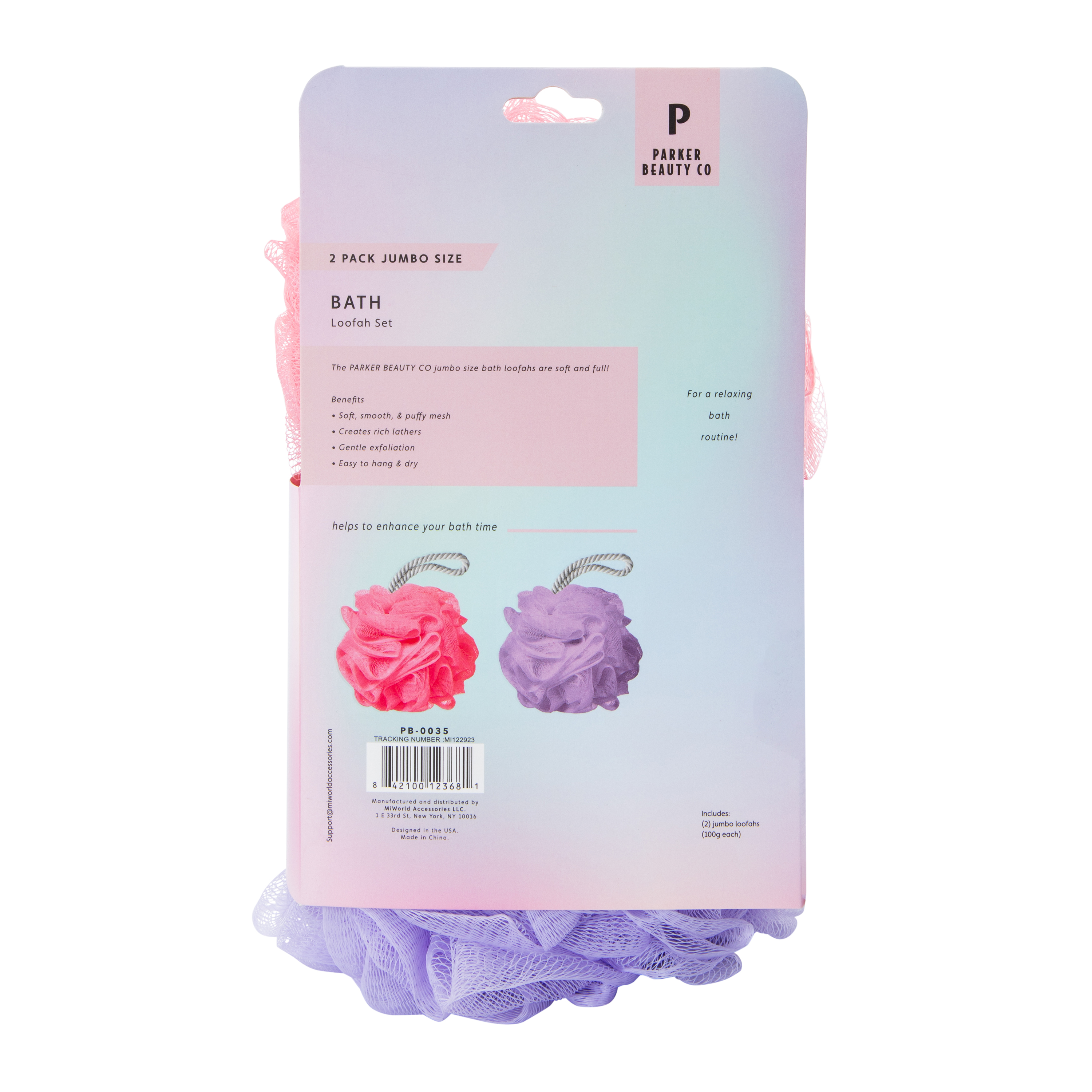 Jumbo Bath Loofahs 2-Count