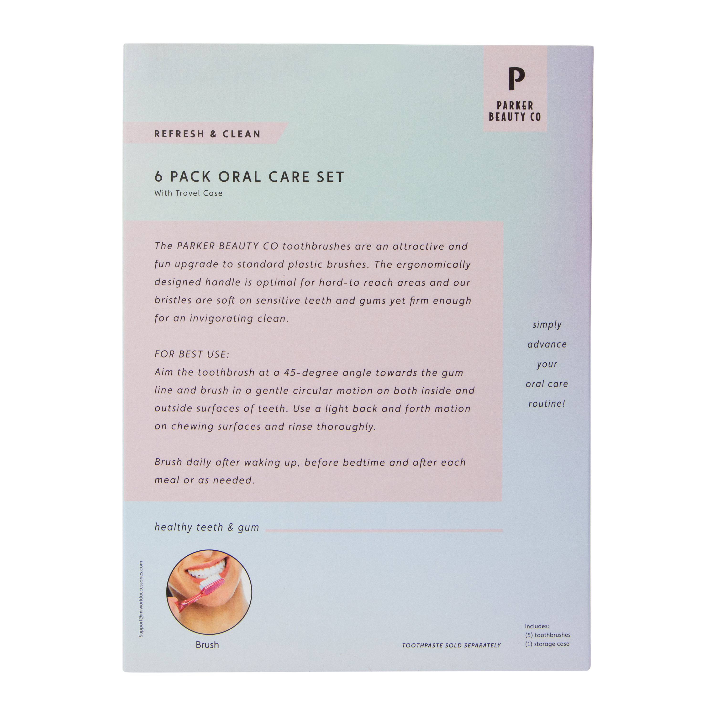 Toothbrush Set With Case 6-Pack