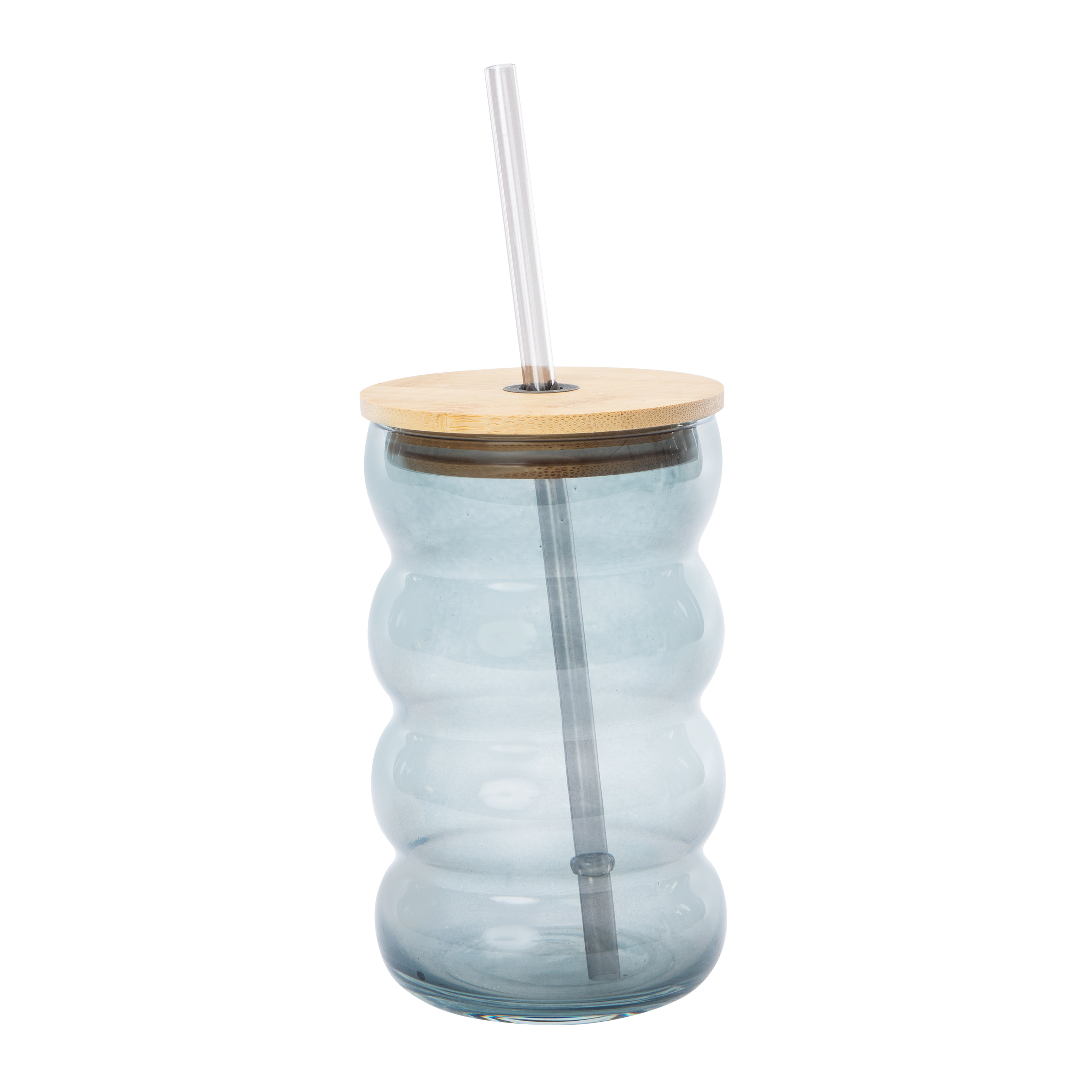 Glass Bubble Tumbler With Bamboo Lid 20oz