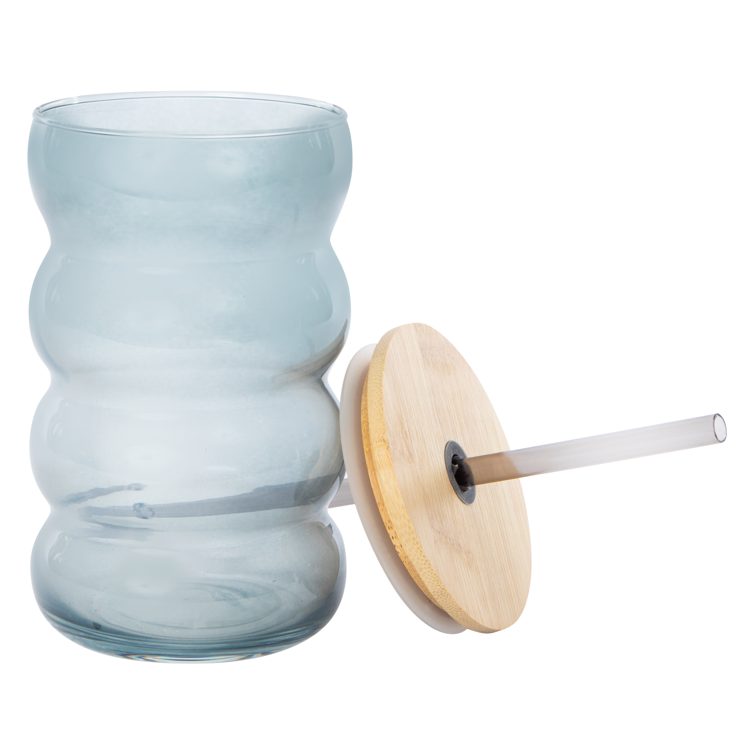 Glass Bubble Tumbler With Bamboo Lid 20oz