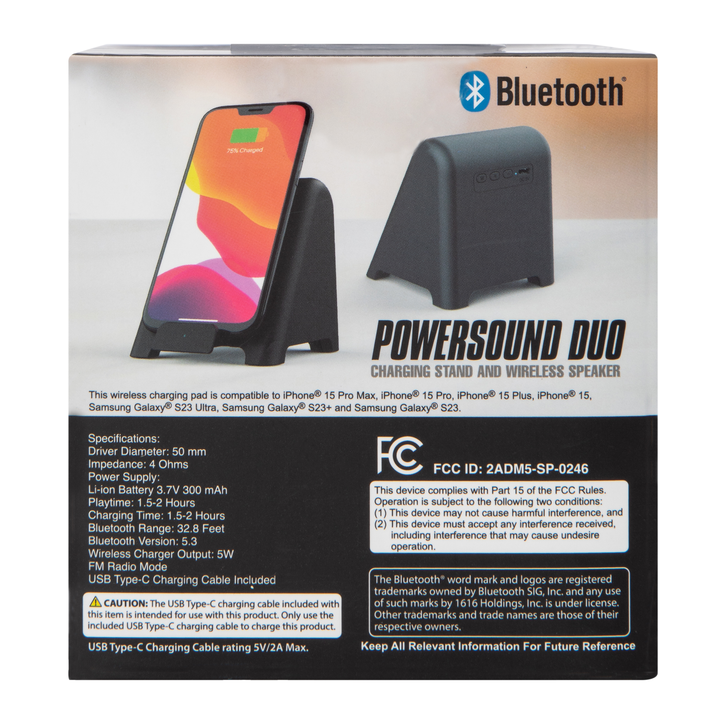 Powersound Duo Charging Stand & Wireless Speaker