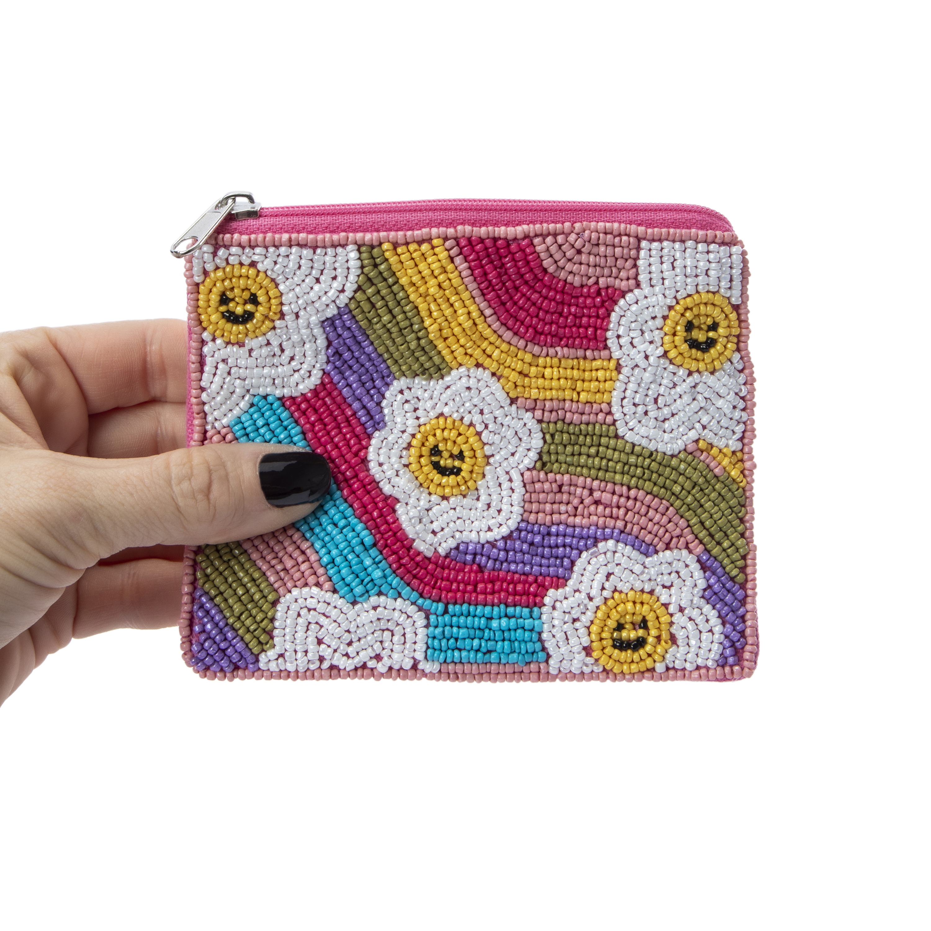 Beaded Embroidery Zip Pouch