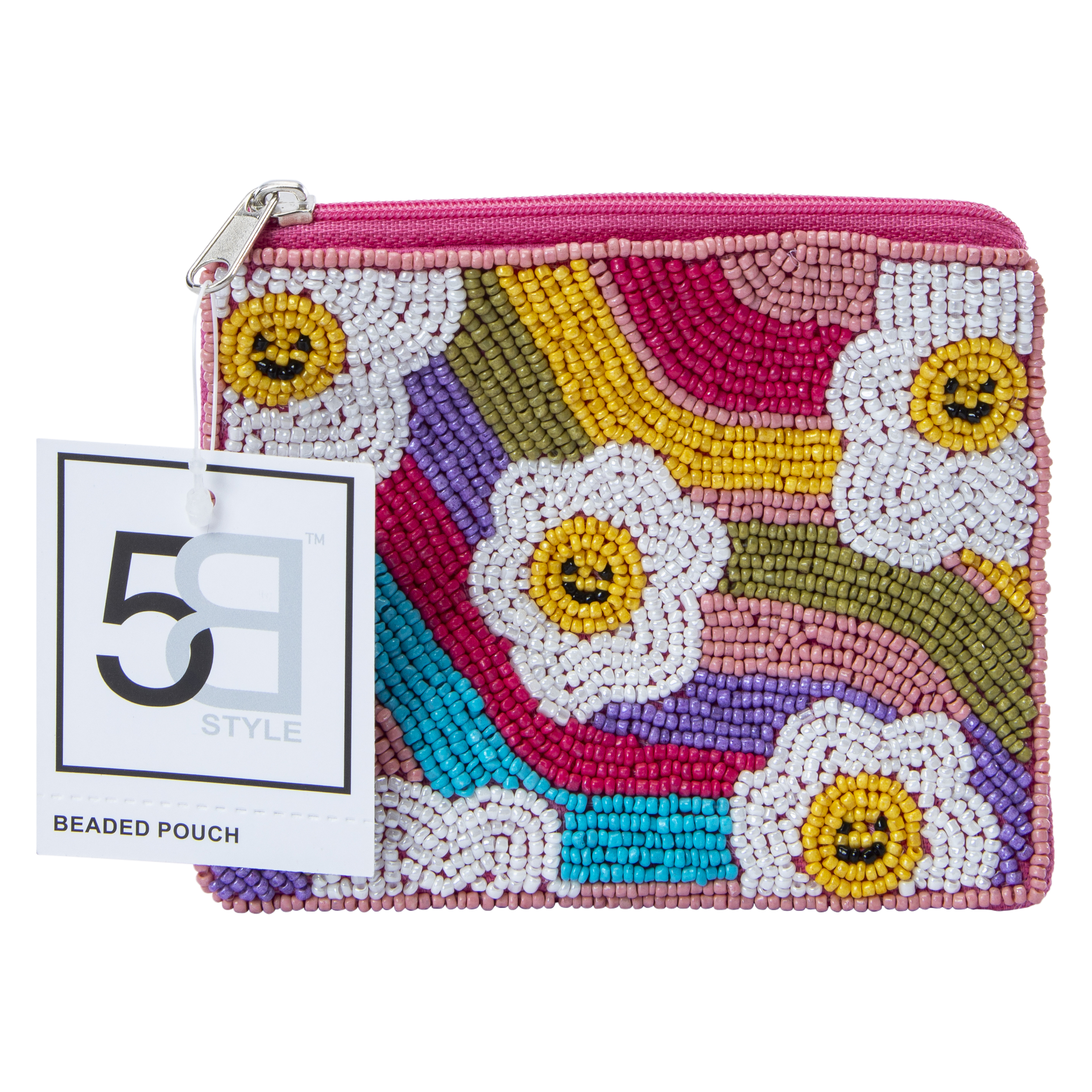 Beaded Embroidery Zip Pouch