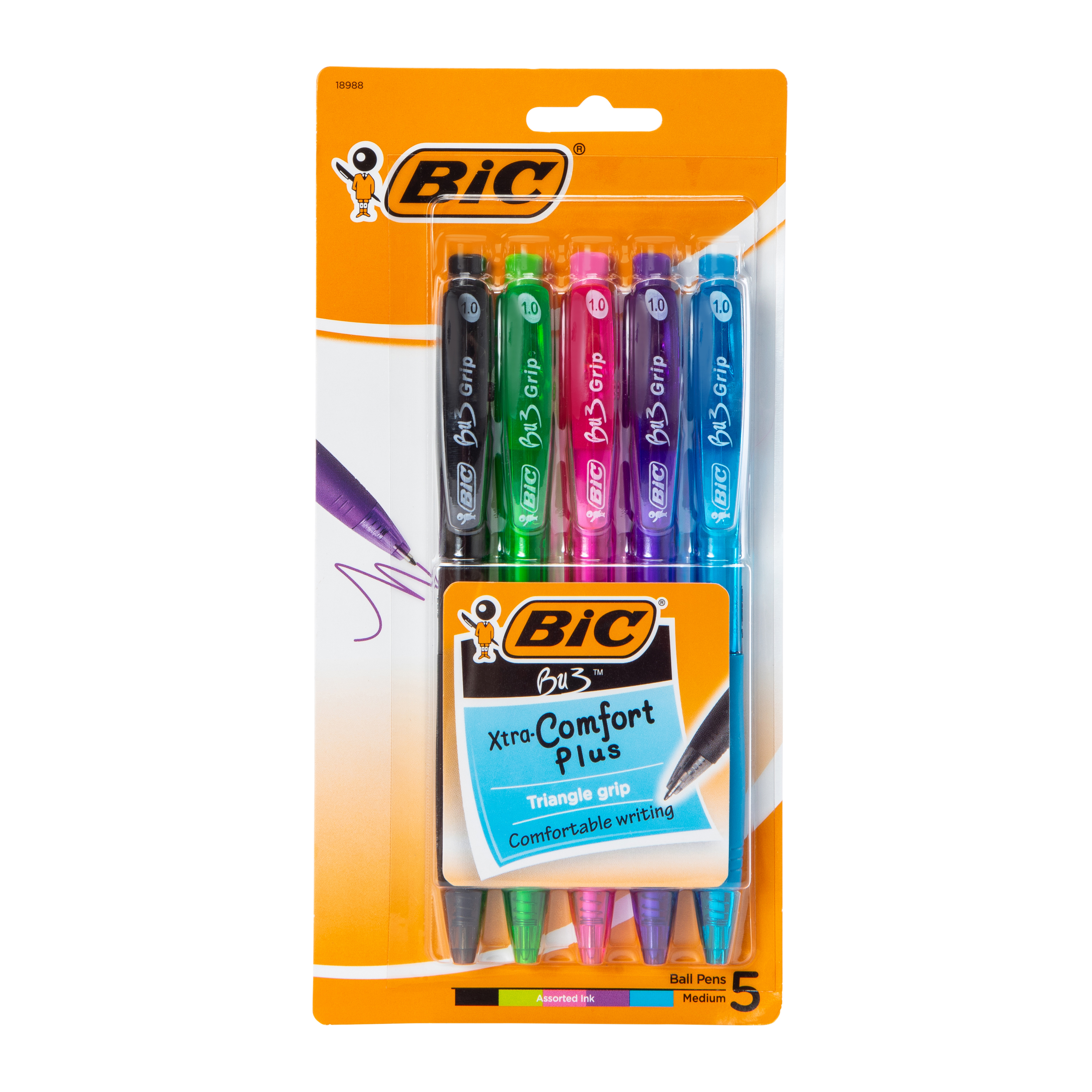Bic® Bu3™ Xtra Comfort Plus Ball Pens 5-Count