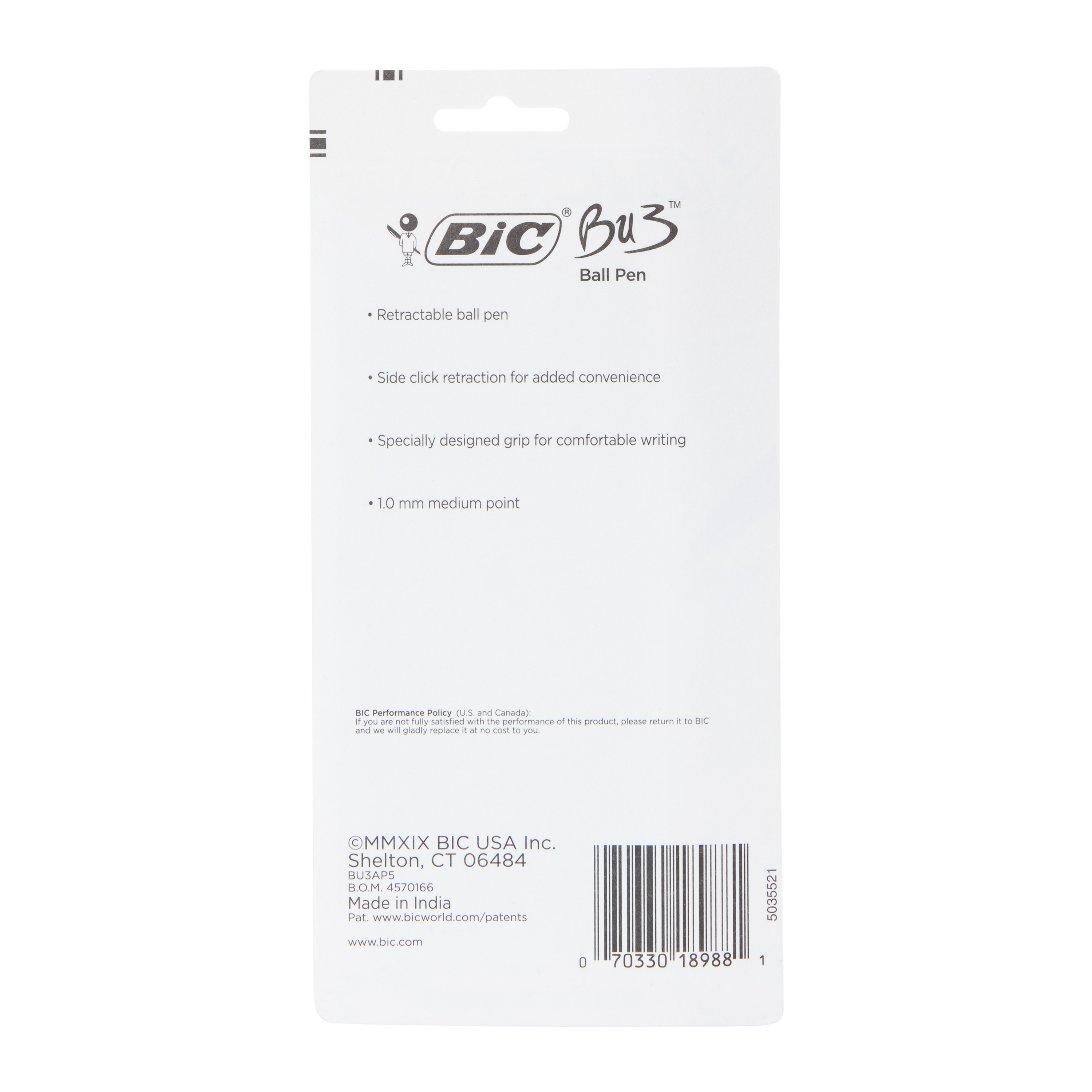 Bic® Bu3™ Xtra Comfort Plus Ball Pens 5-Count