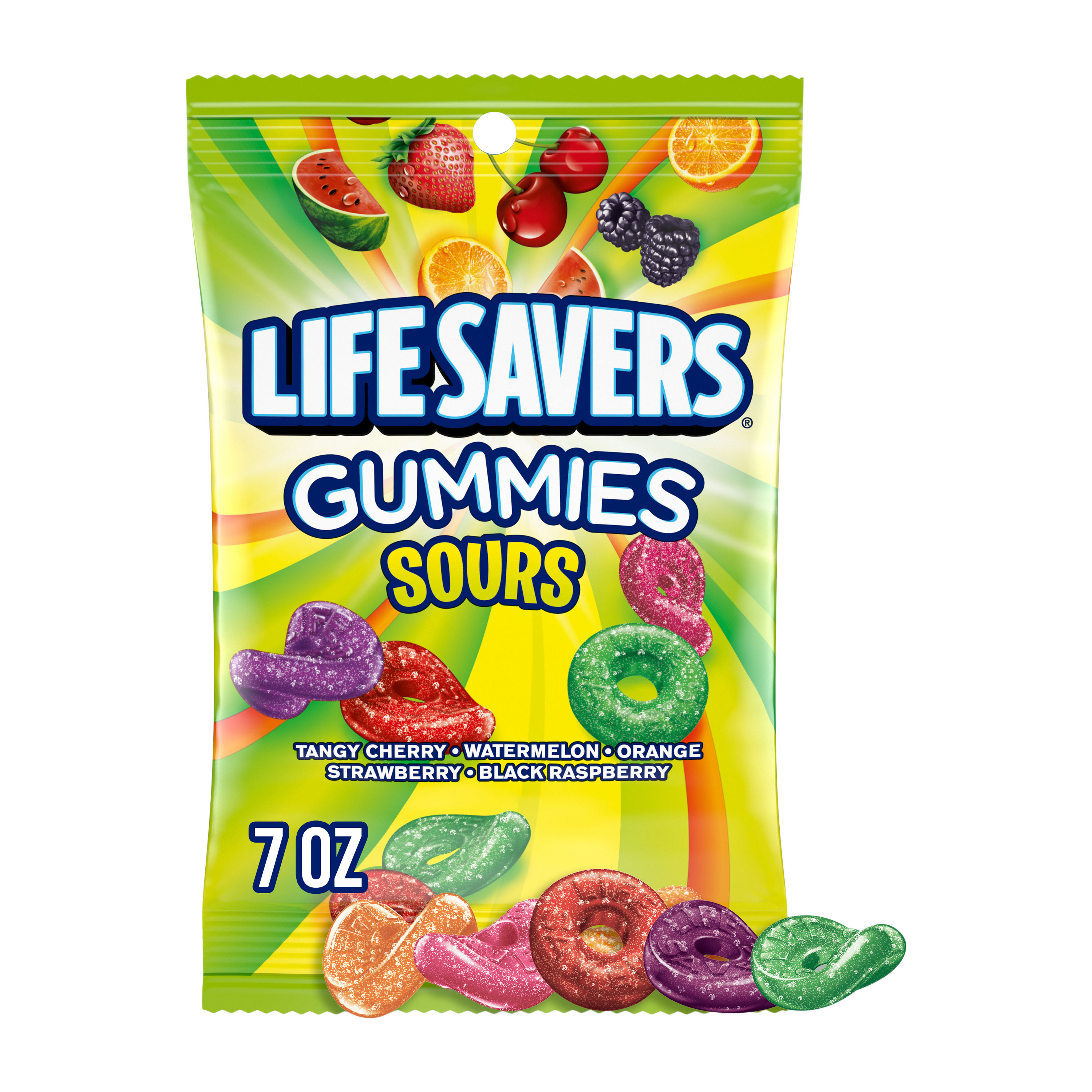 LIFE SAVERS Sour Gummy Candy Pack, Individually Wrapped Candy Bulk, Variety Flavors Box, 12 Bags of Sour Gummies