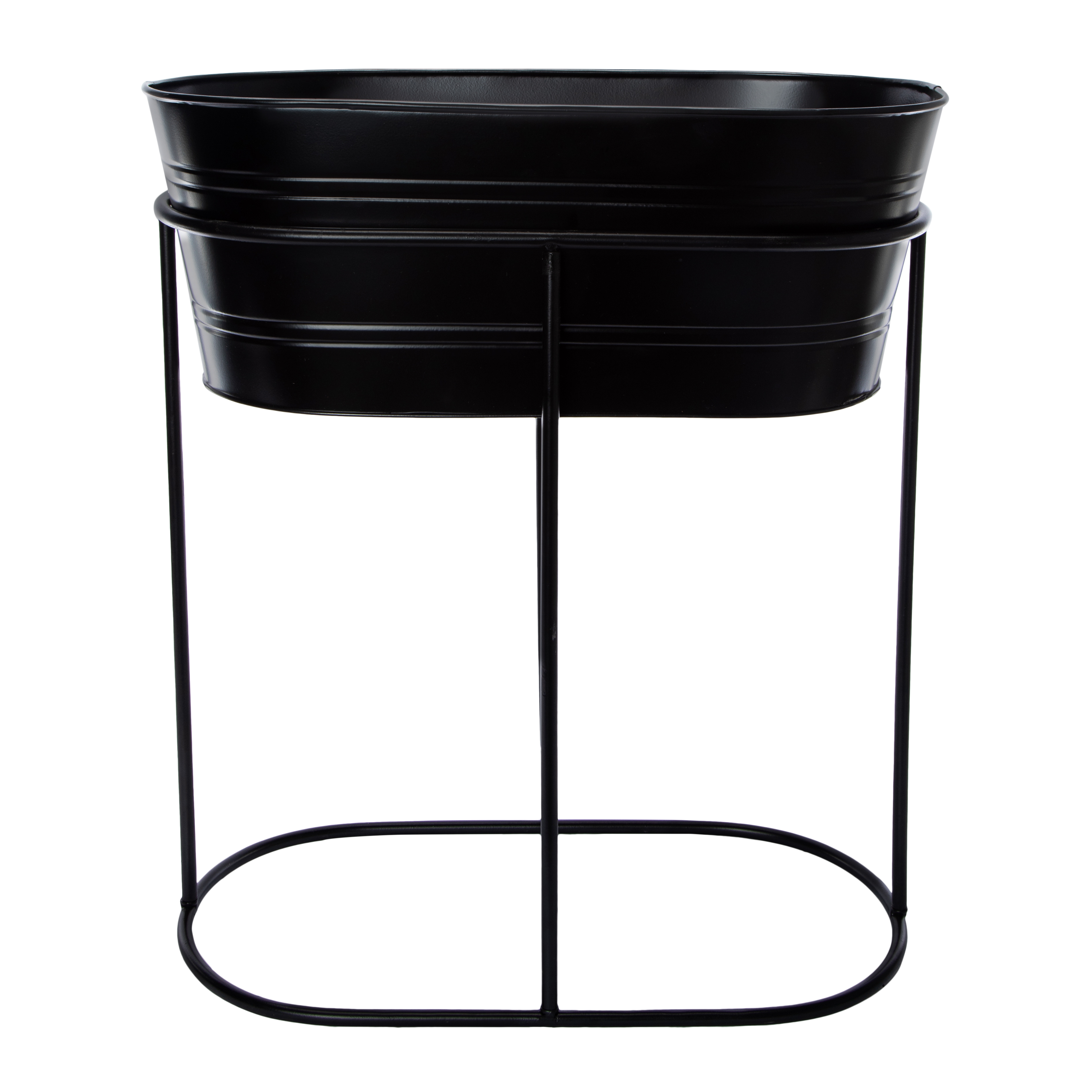 Metal Basin Planter With Stand 18.5in x 10in