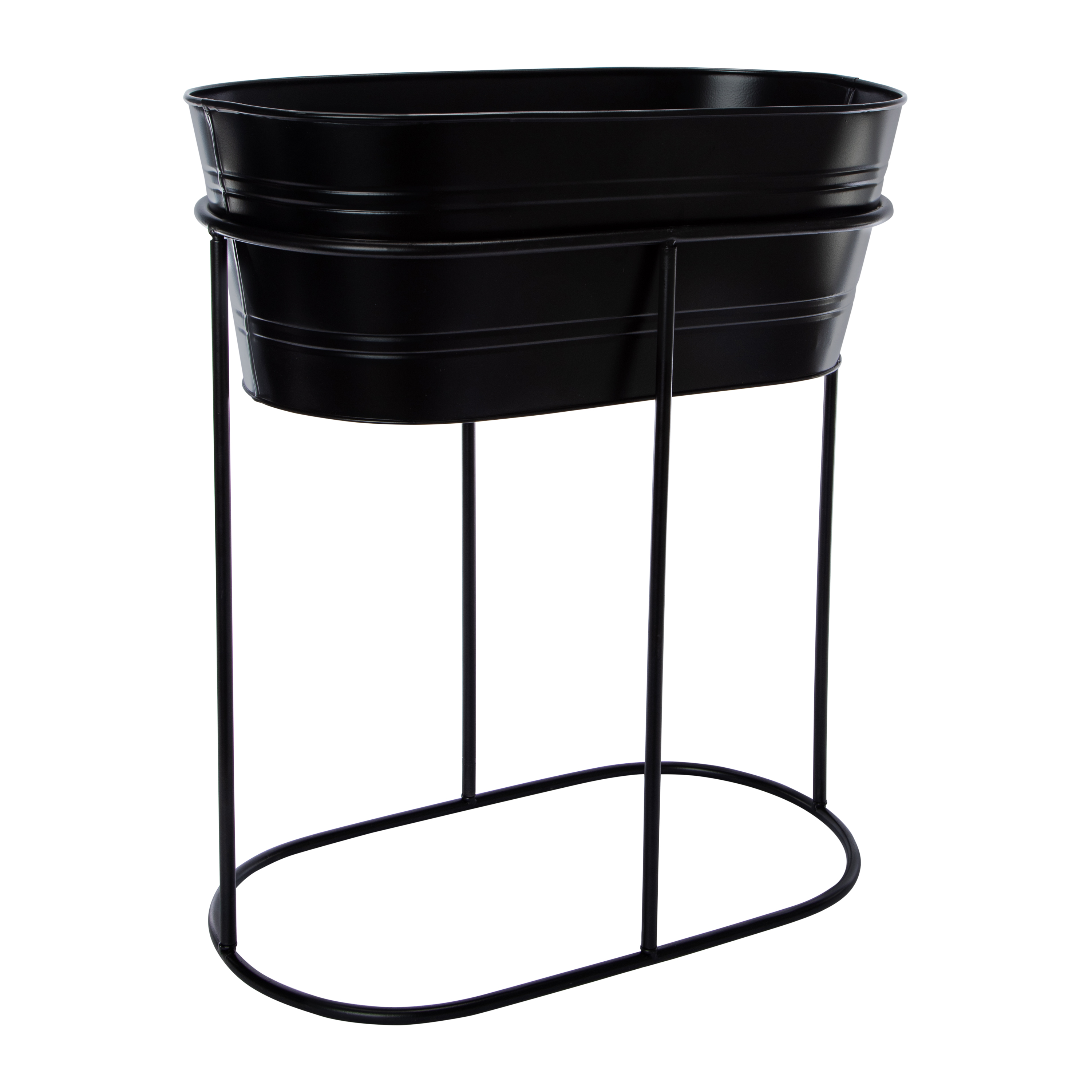 Metal Basin Planter With Stand 18.5in x 10in