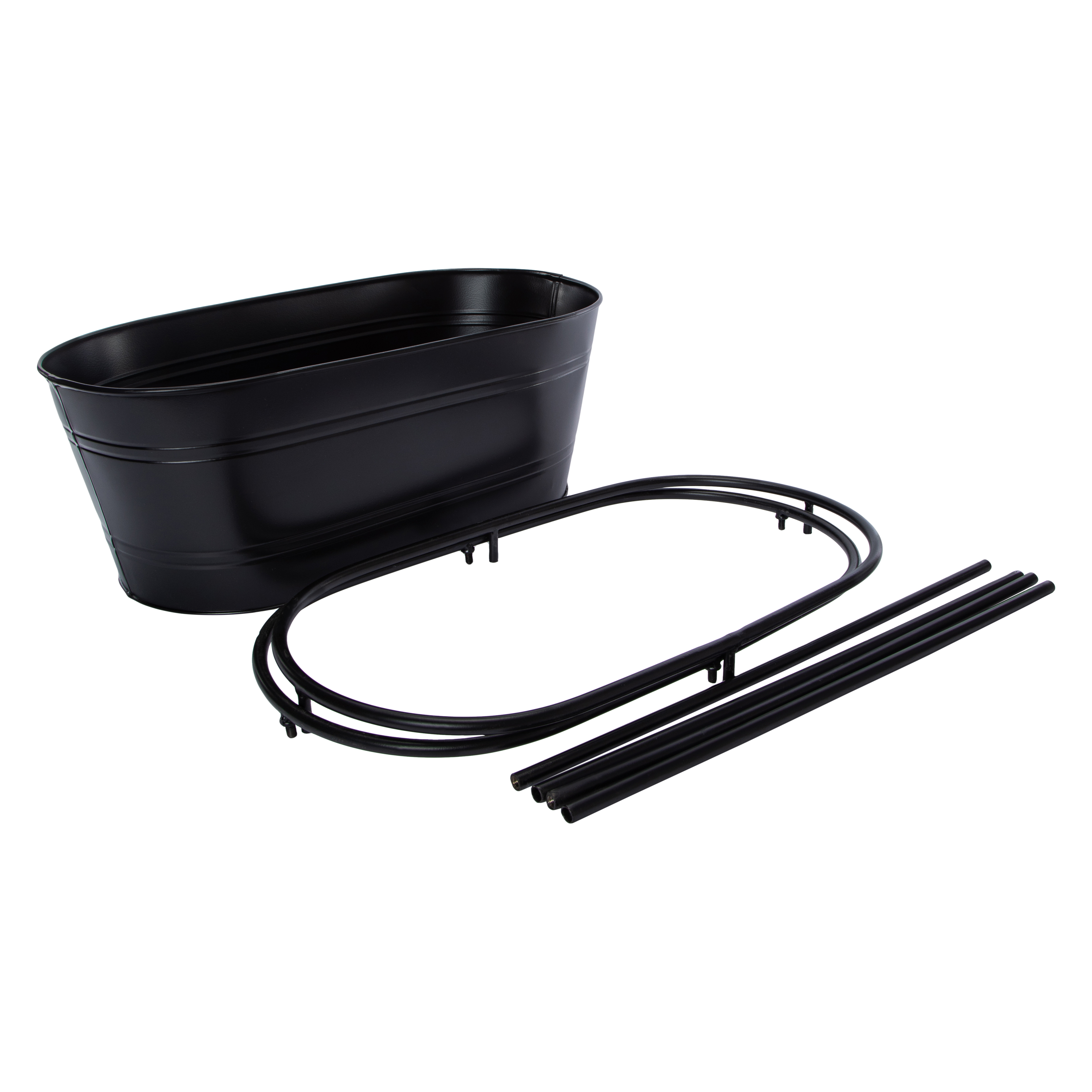 Metal Basin Planter With Stand 18.5in x 10in