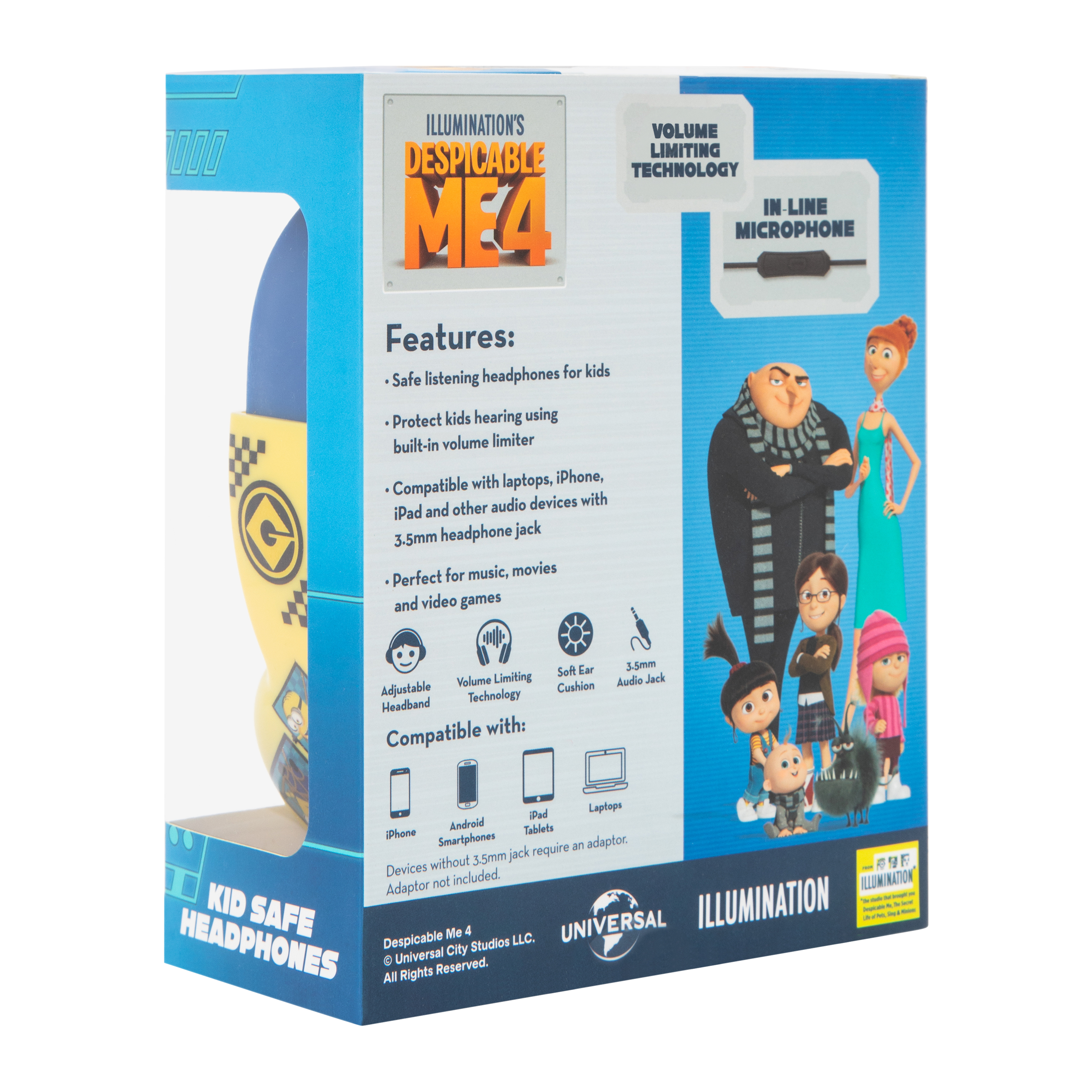 Illumination's Despicable Me 4 Kid-Safe Headphones With Mic