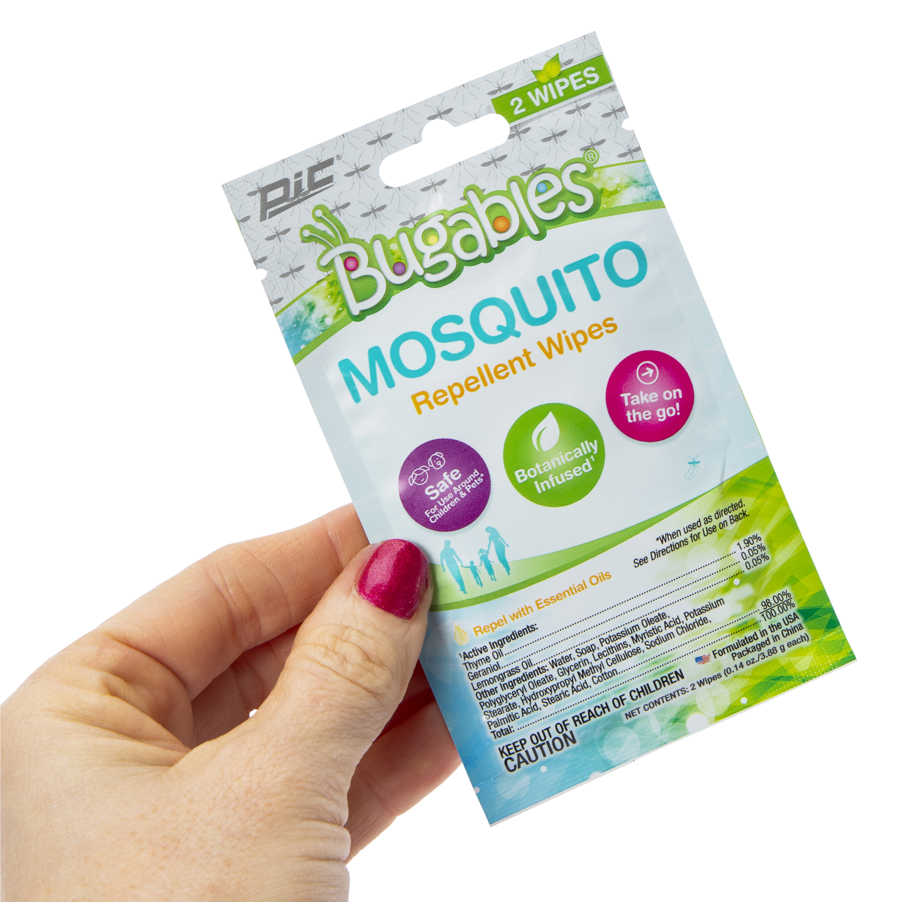 Bugables® Mosquito Repellent Wipes 2-Count