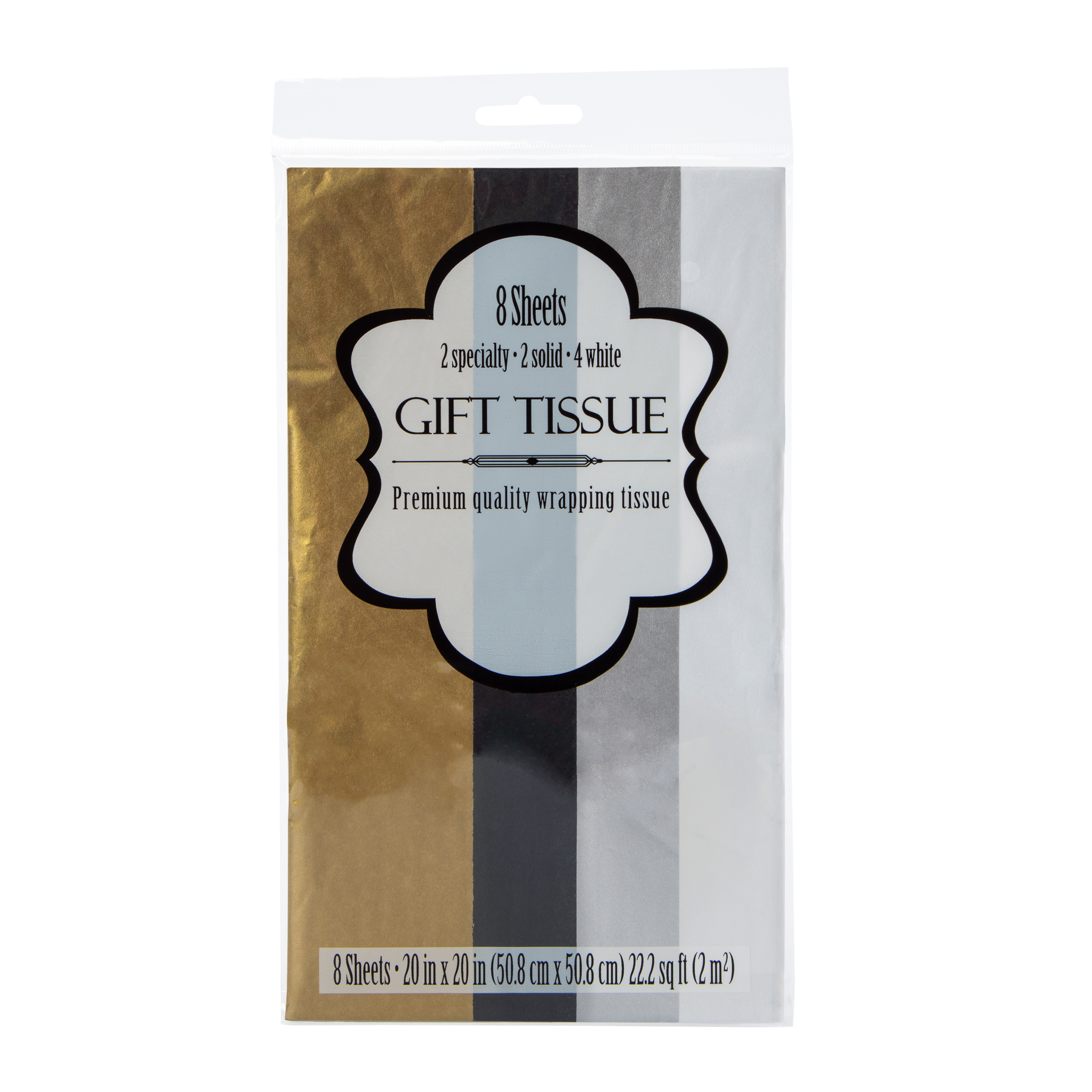 Metallic Gift Wrapping Tissue Paper 8-Count