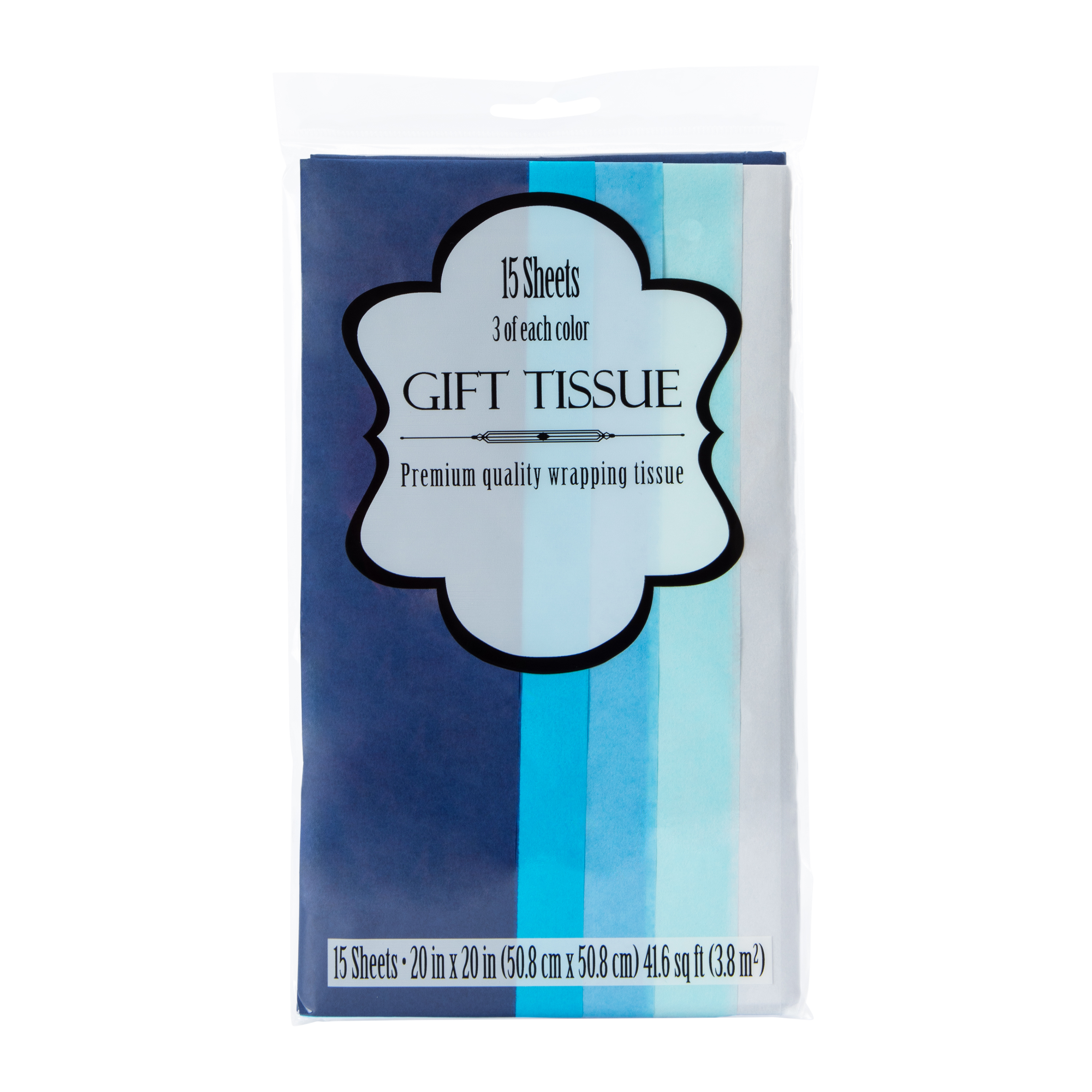 Blue Gift Wrapping Tissue 15-Sheets