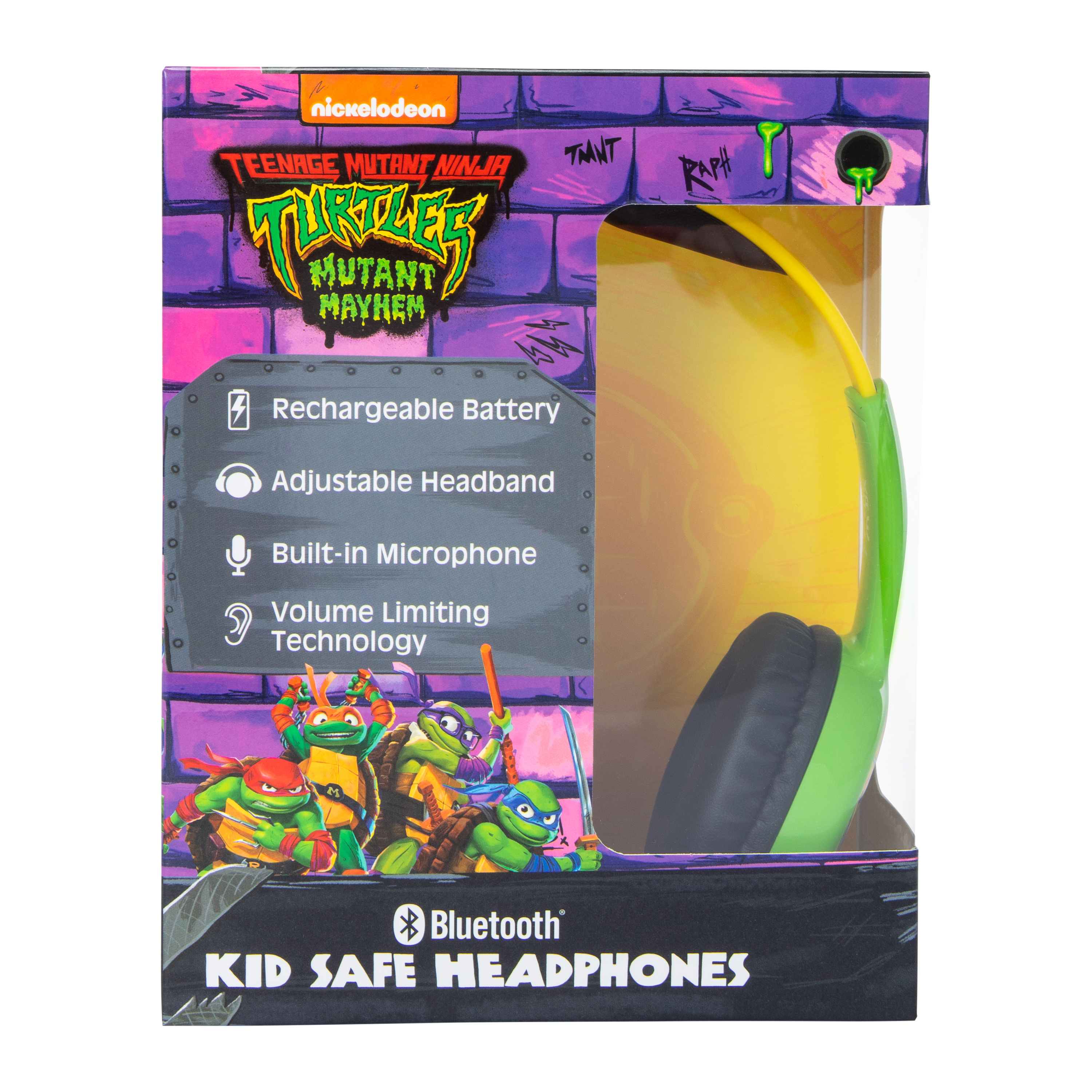 Teenage Mutant Ninja Turtles Mutant Mayhem Bluetooth® Kid-Safe Headphones With Mic