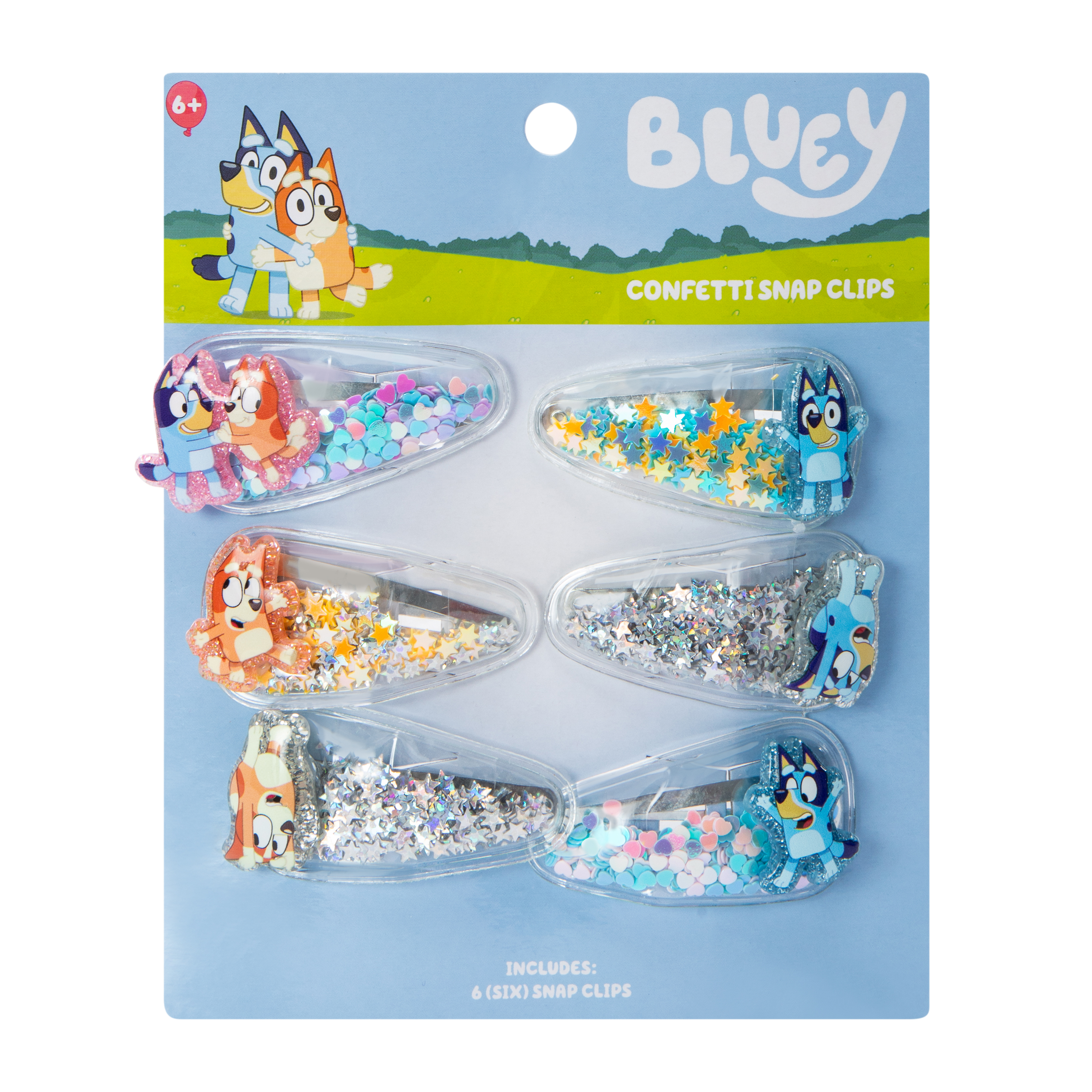 Licensed Confetti Snap Clips Pack 6-Count