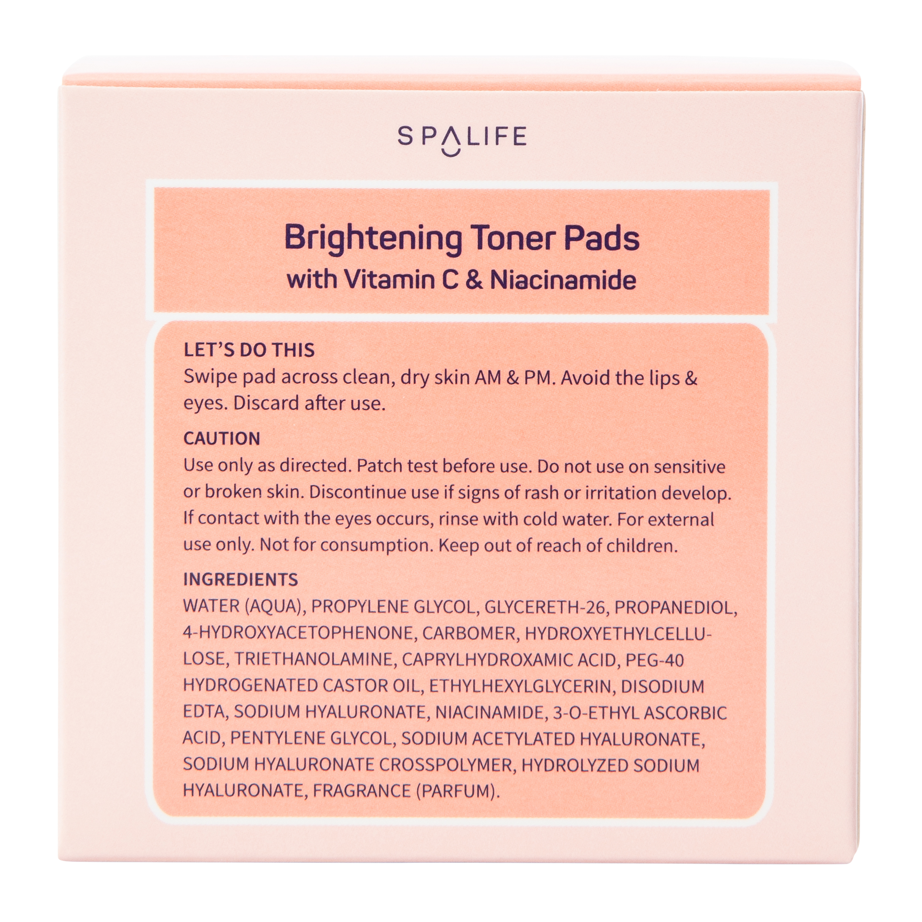 Spa Life Toner Pads 3.5oz, 60-Count