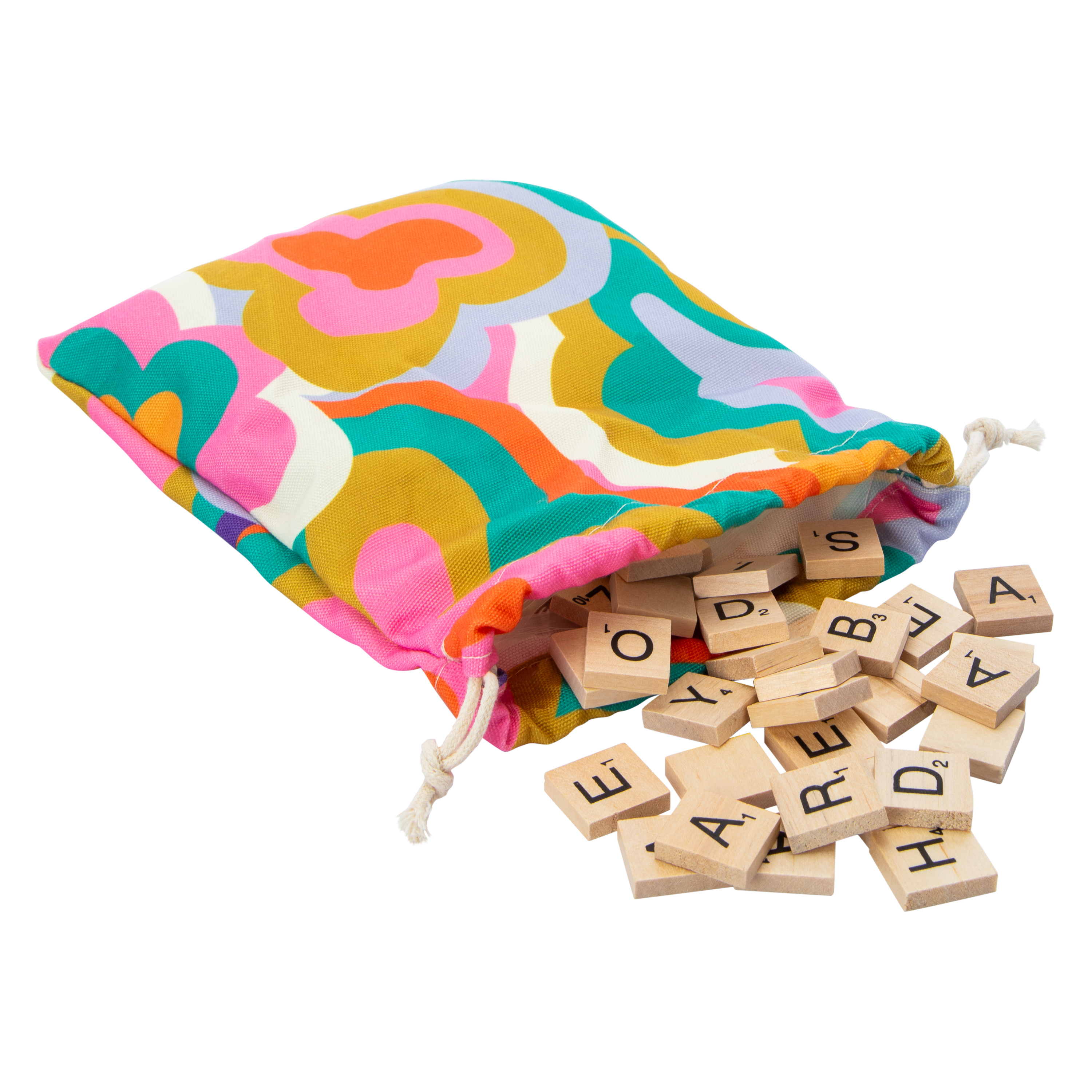 Wooden Crossword Tile Game With Pouch 100-Count