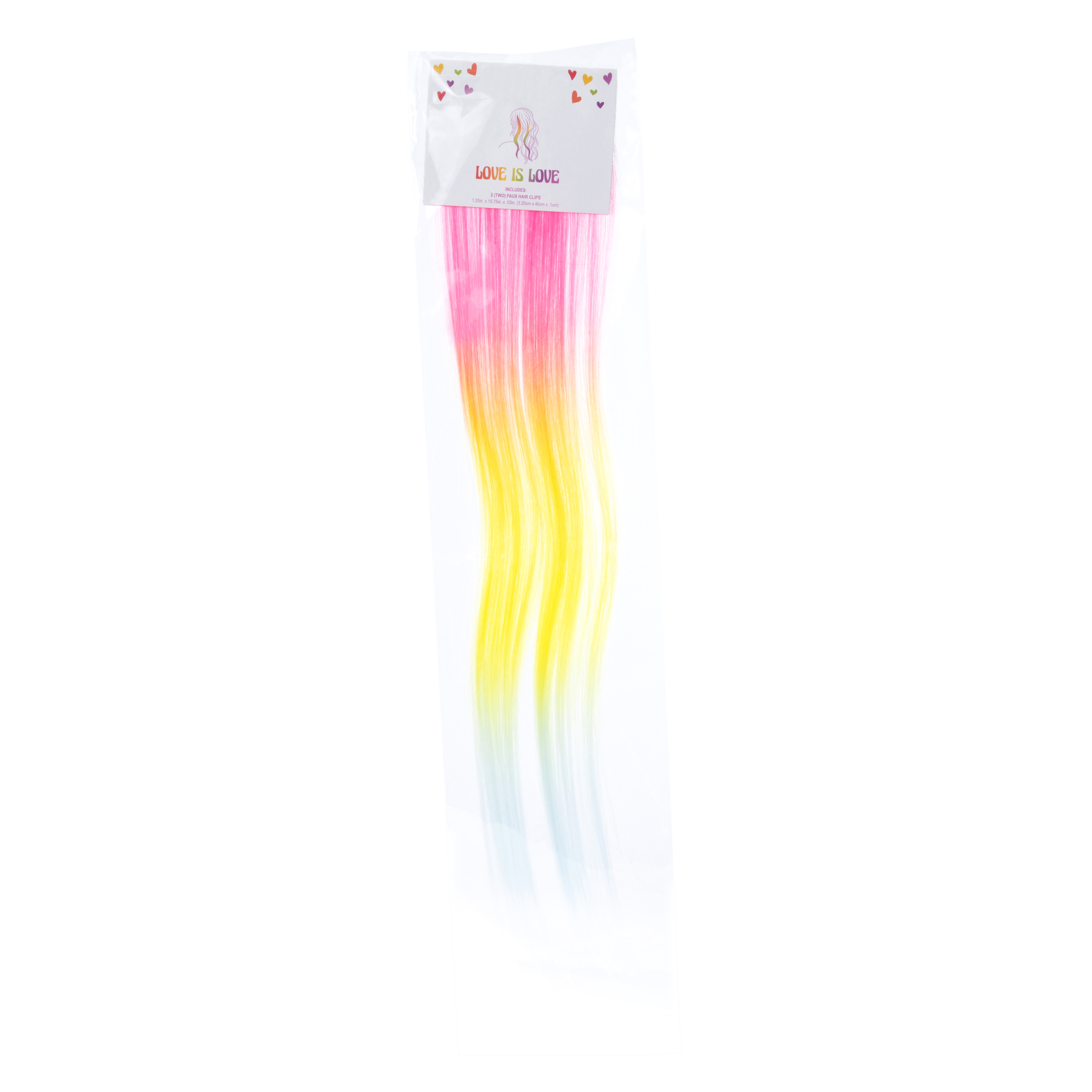 Pride Rainbow Faux Hair Extensions 2-Count