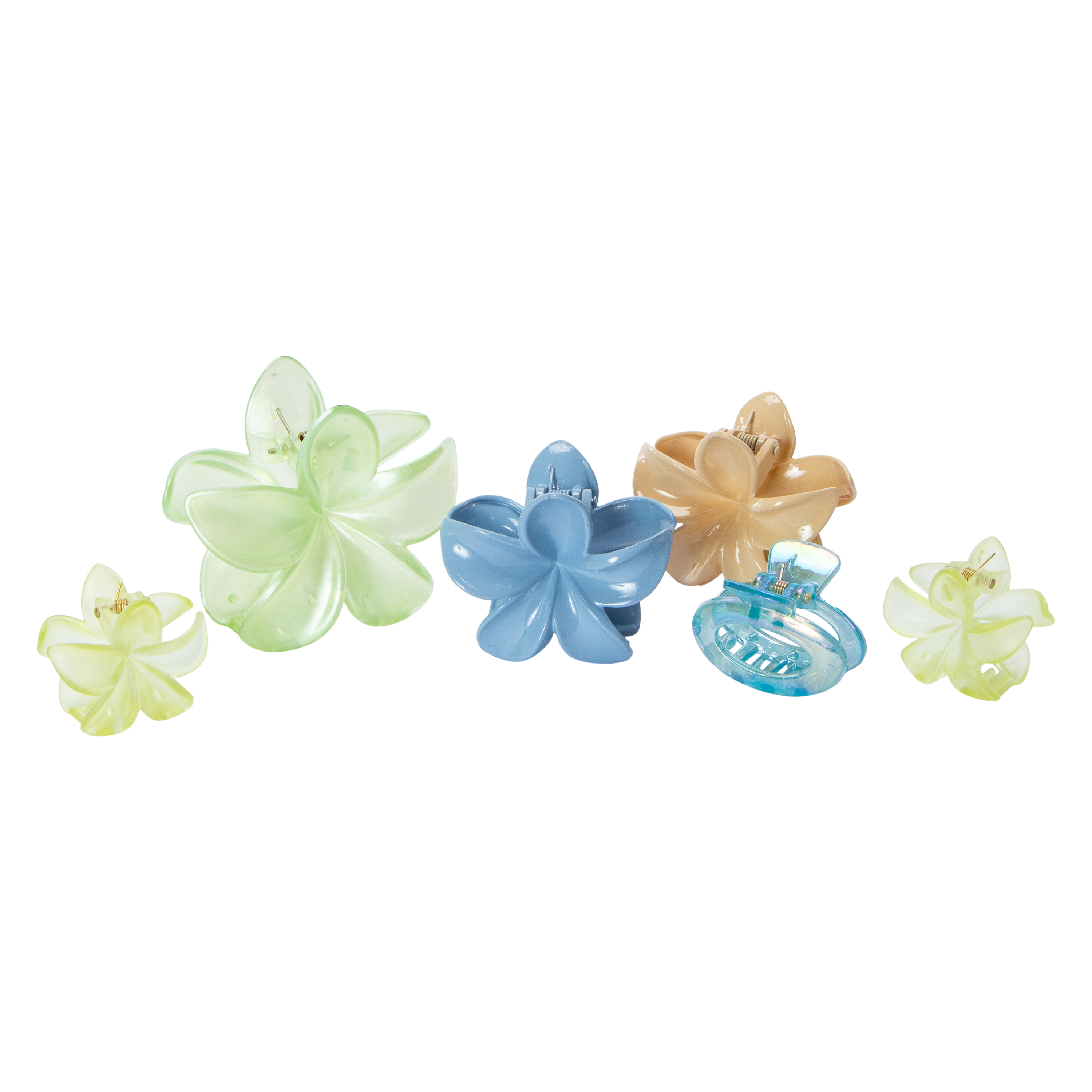 Floral Hibiscus Claw Clips Set 6-Count