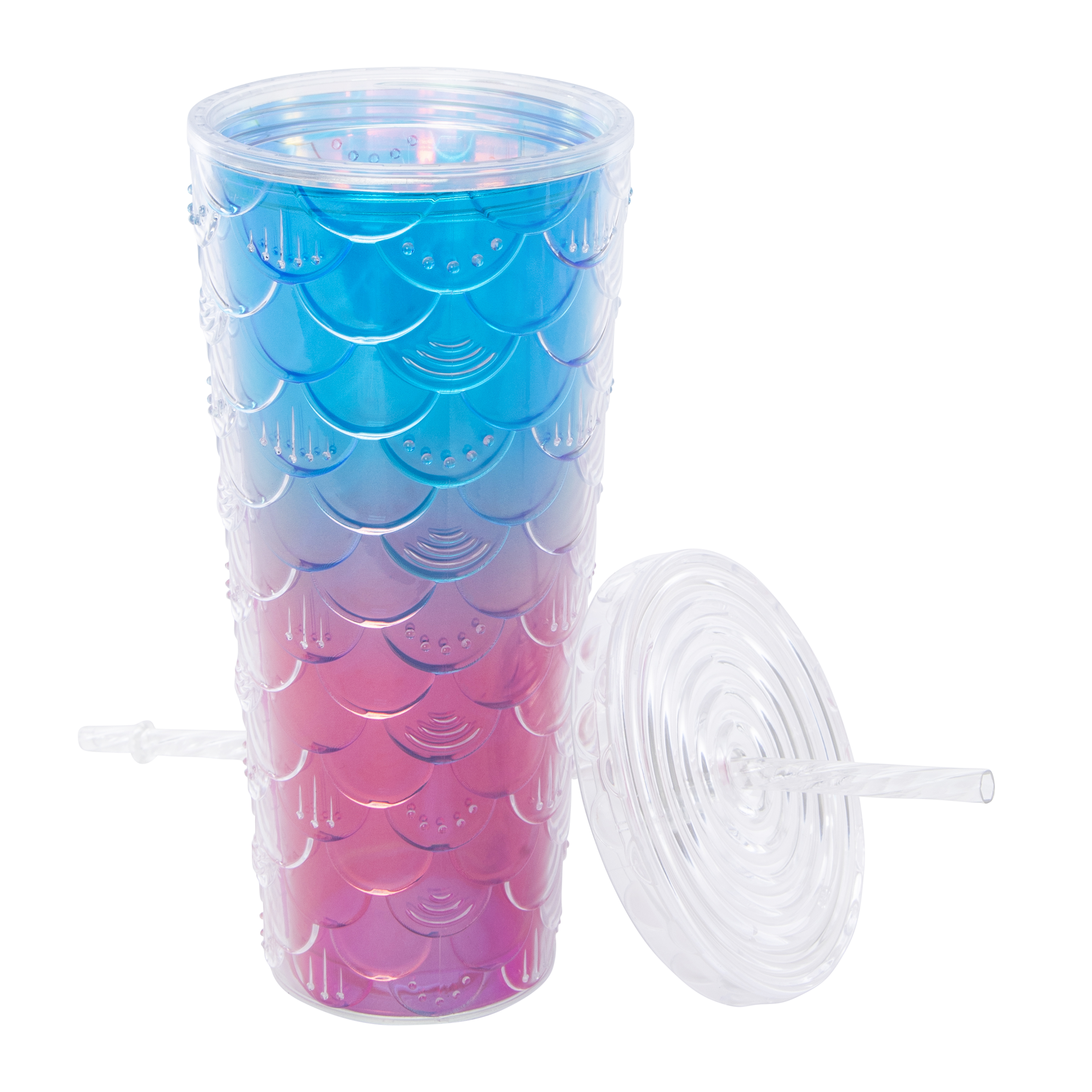 Iridescent Ombre Mermaid Scale Tumbler 24oz